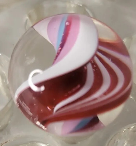 Original Handmade Multi Color Swirled Glass Marble Polished Mint 23mm