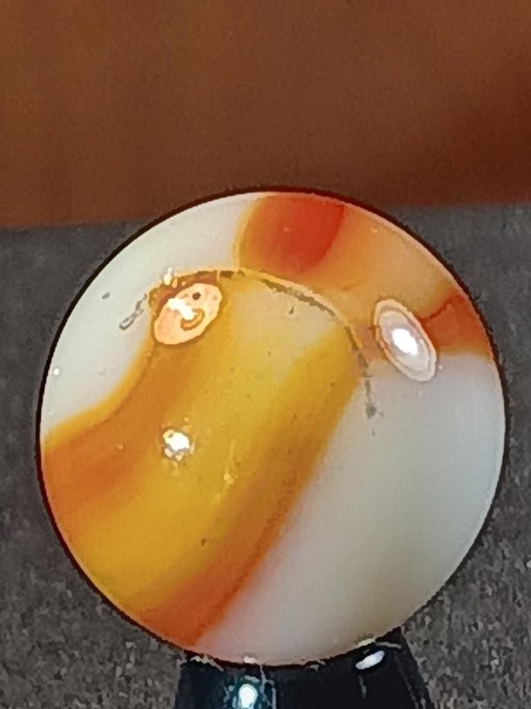 19/32″ Peltier Candy Orange Pearl White Rainbo Near Mint Serious Marble B333