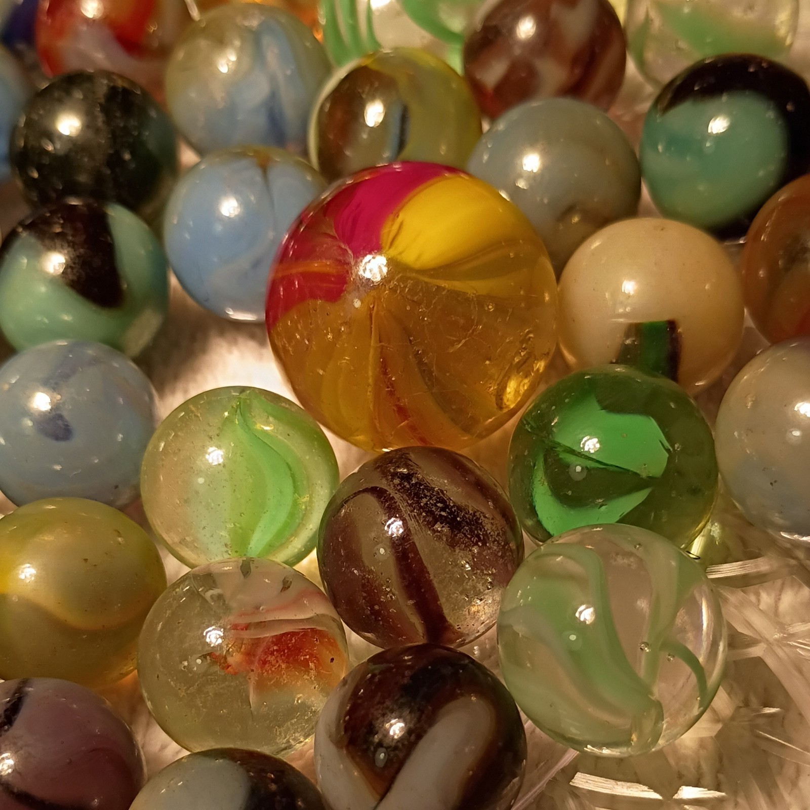 Handmade,Germain, machine,Akro, Vitro Vintage Lot of 50+ MARBLES!! rare! L🤪🤪K!