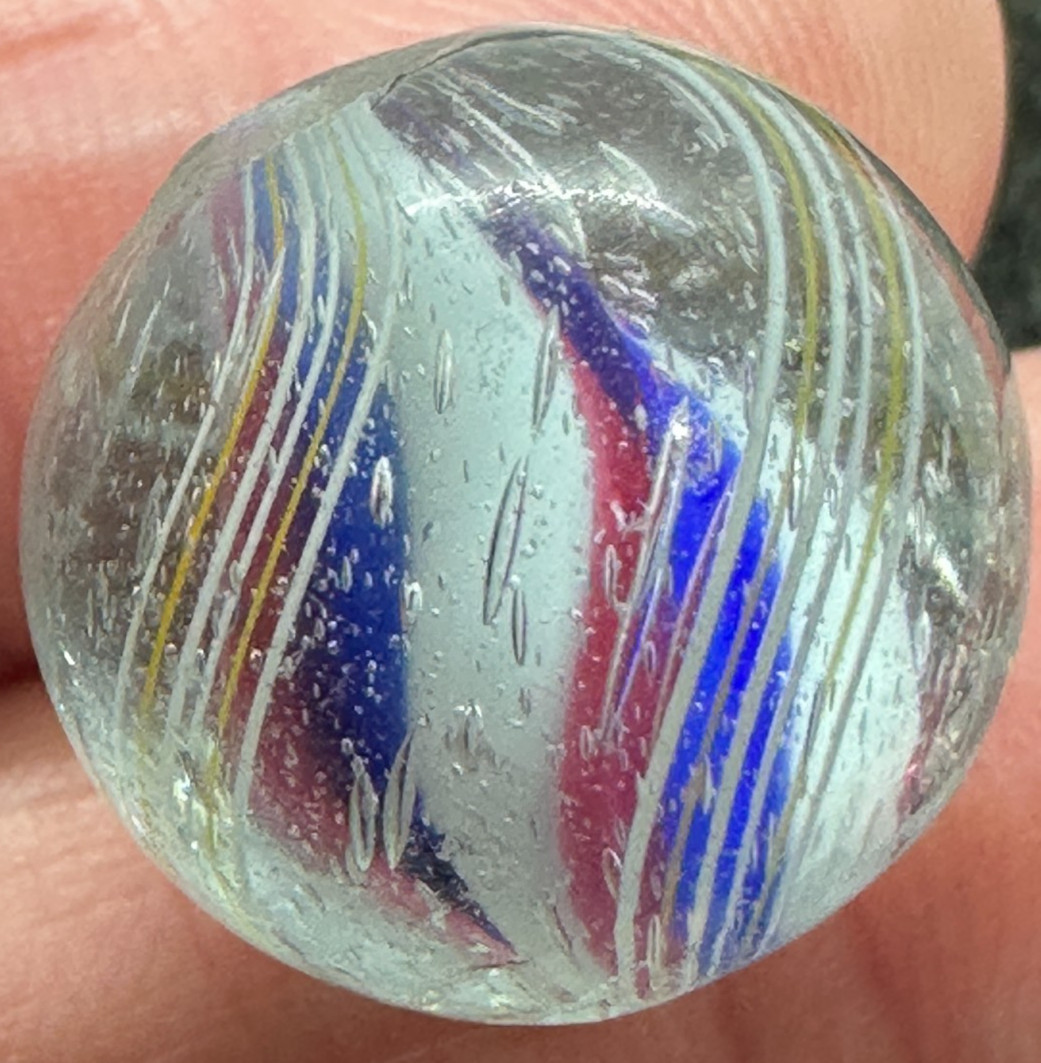 SOLID CORE SWIRL MARBLE .68″ HANDMADE ANTIQUE old toy GERMAN 17.5 mm M