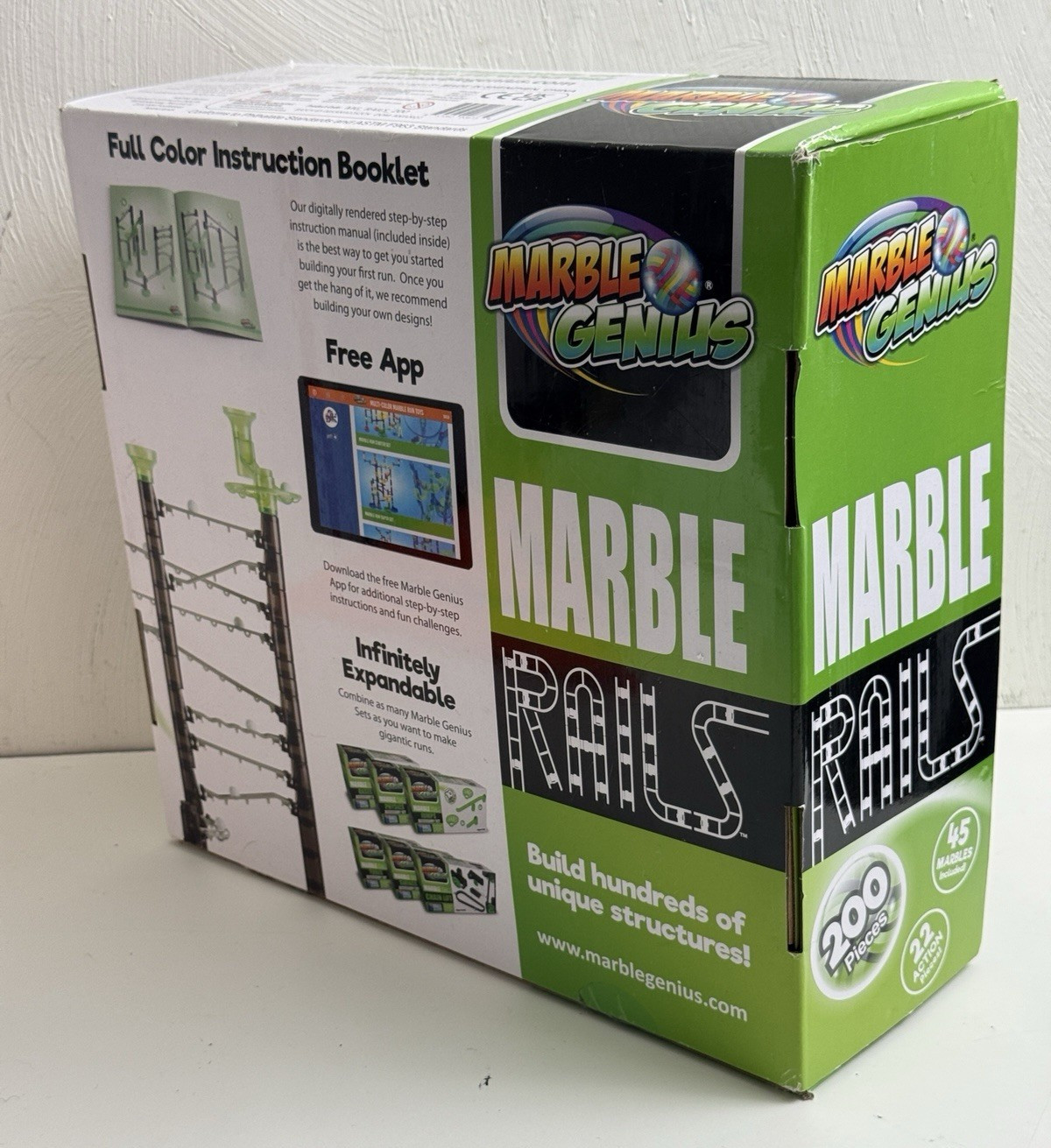 Marble Rails Starter Set, Online App and Full-Color Instructions, 198 Pieces