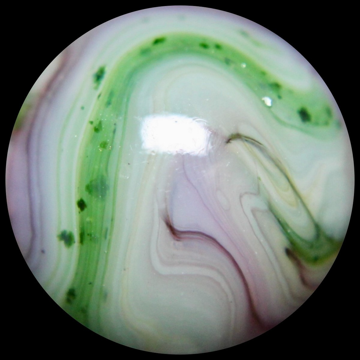 JABO Kokomo Glass Marble Collector Series: Rare KOG Lavender & Jade