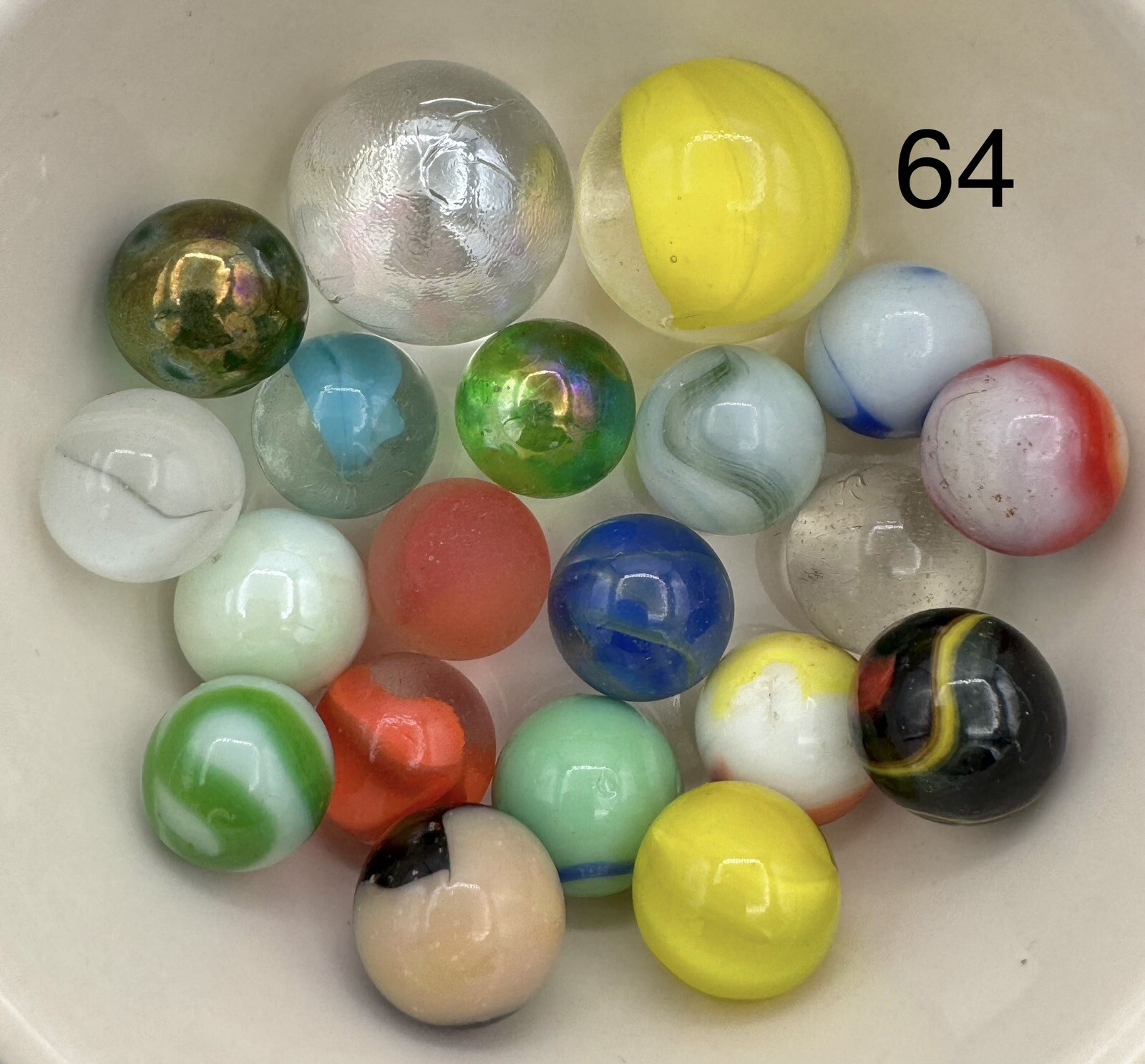 Vintage Marble Lot Of MARBLES UV Reactive Cadmium Uranium Lot #64