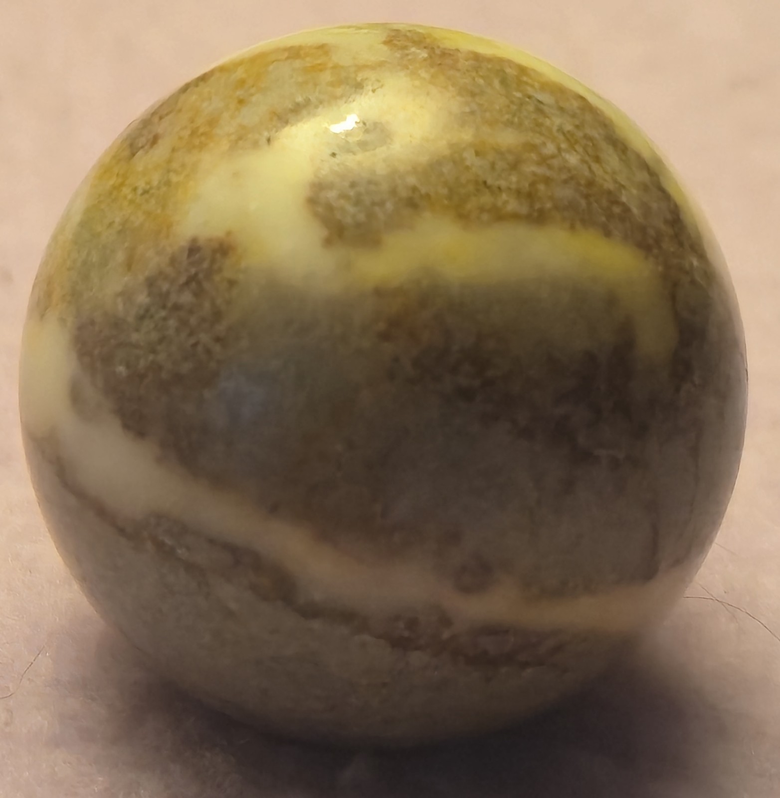 Vintage Bombay Company 1994 Solitaire Polished Authentic Stone Marble 1.12″ Inch