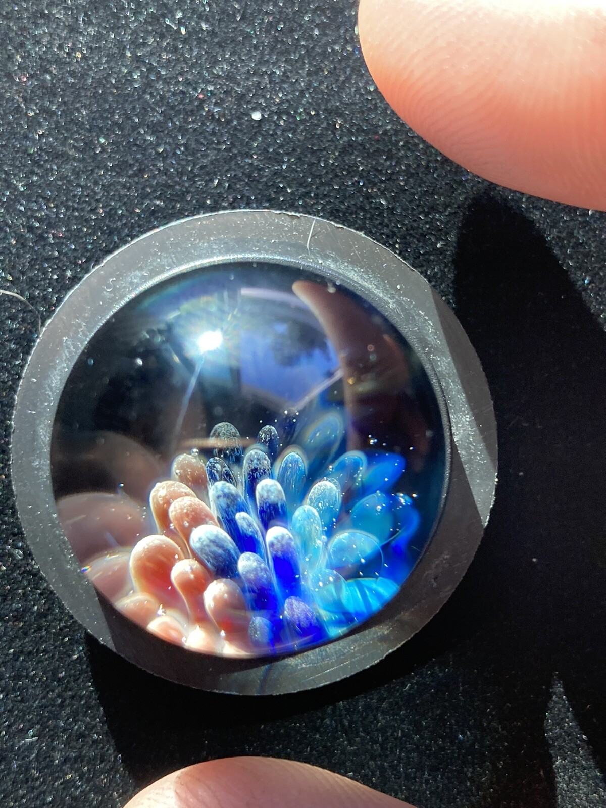 Glass Boro Marble Hand Made Art Implosion Sculpture Multi Color 25mm