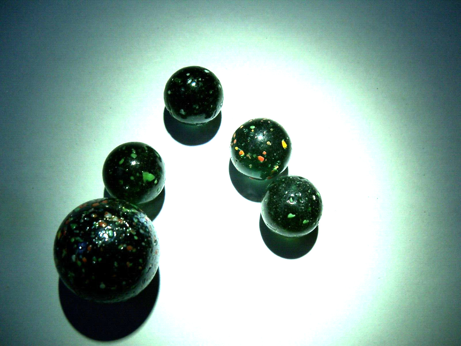 Rare Vintage Lot of End of Day Confetti Marbles Speckled Flecks Glass