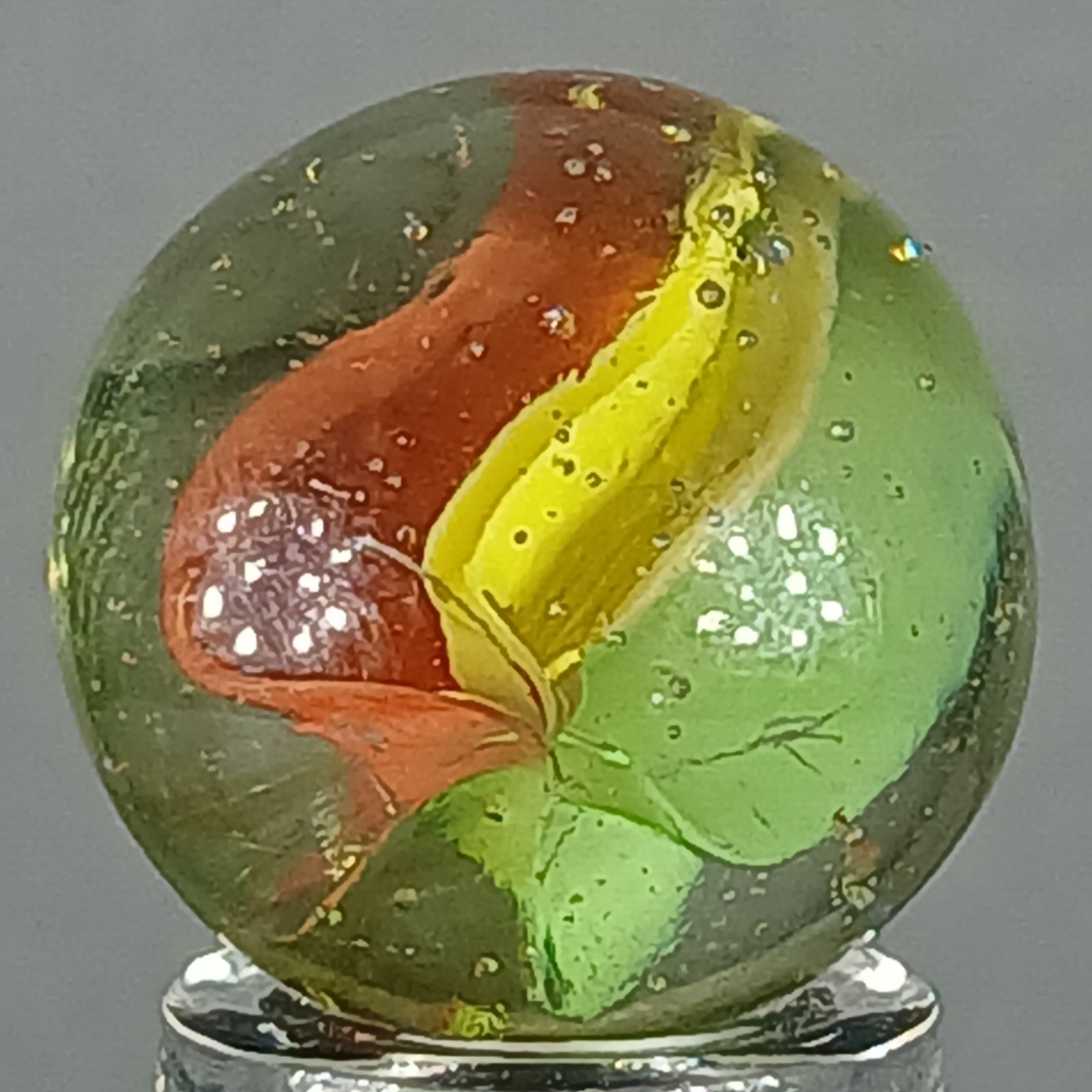 Vintage Tri-Color Hybrid Cat’s Eye Marble .62 Inches Near-Mint Condition