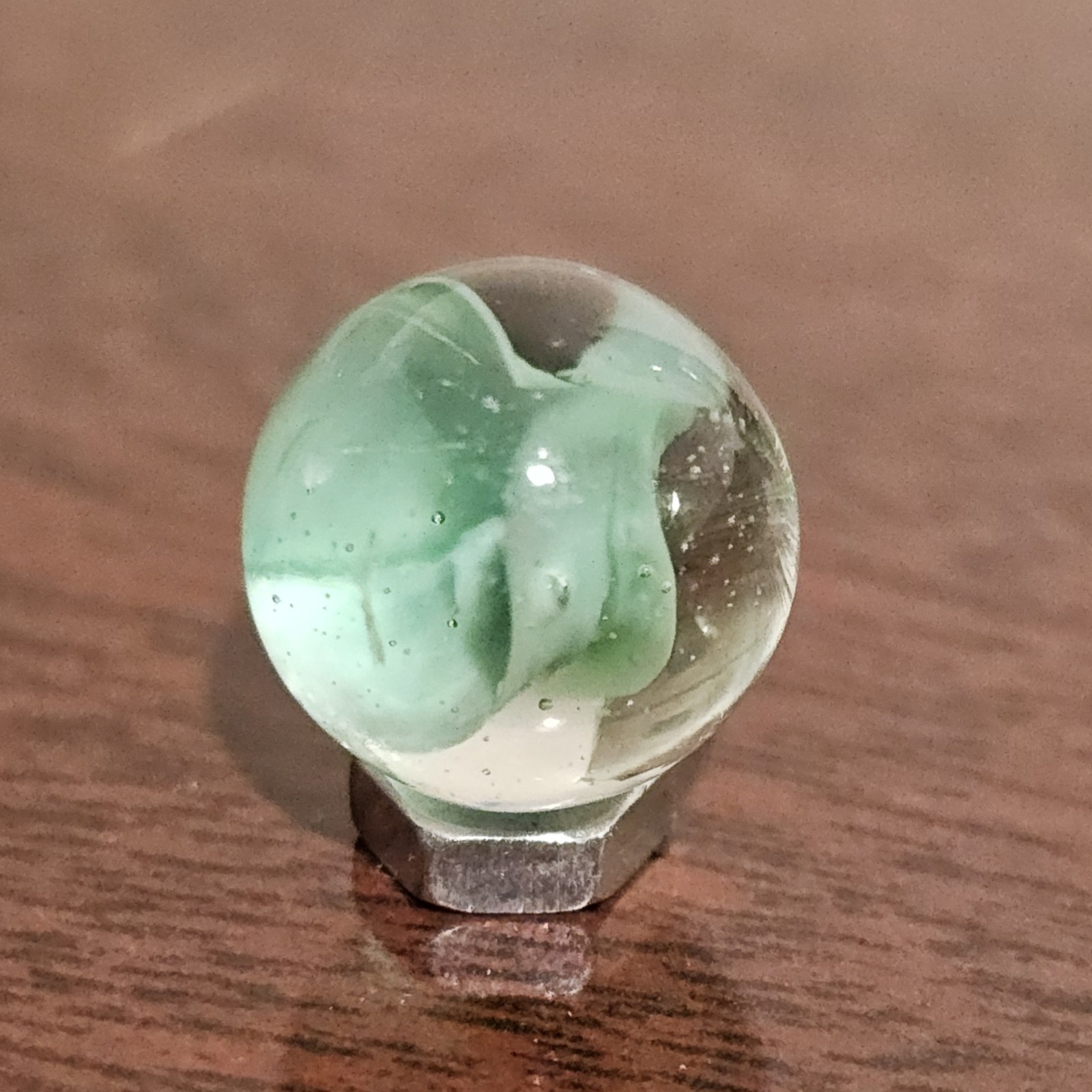 Vintage CE Bogard Green Floppy Hybrid .593″ Glass Marble