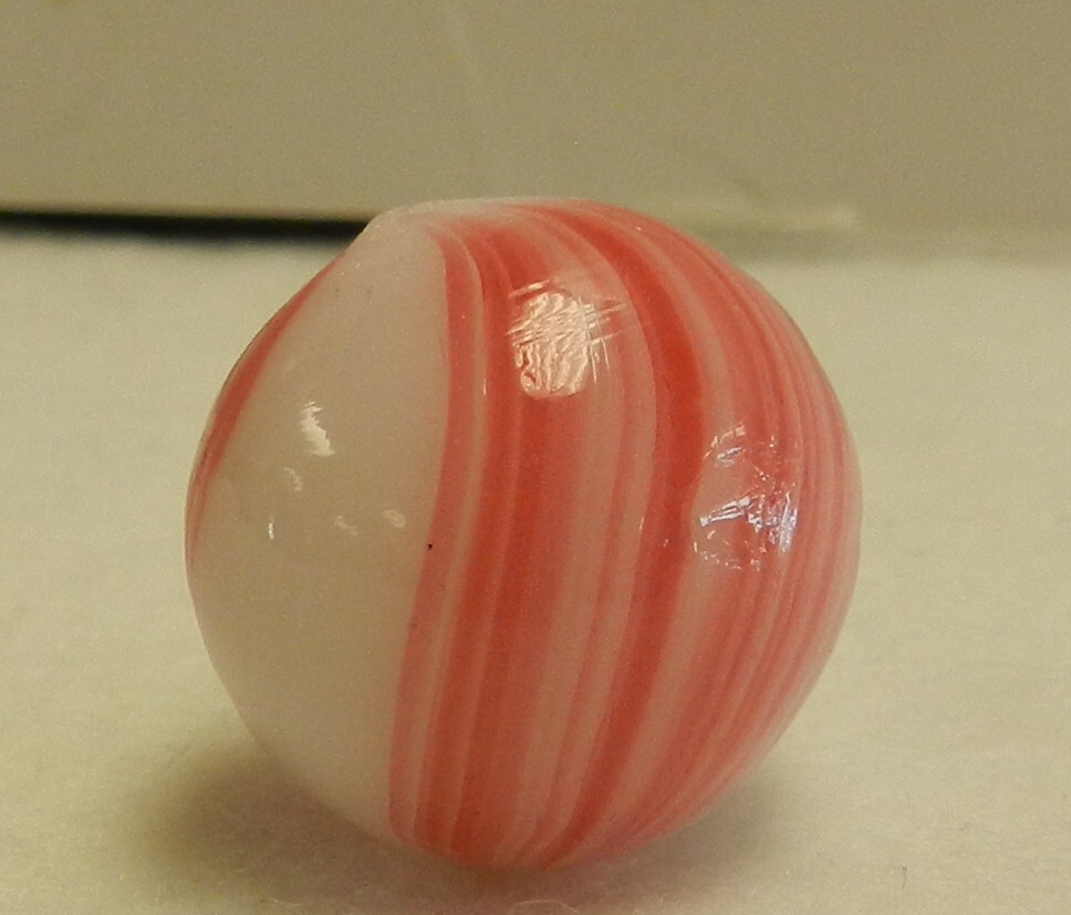 #17712m Vintage German Handmade Banded Opaque Marble .69 Inches