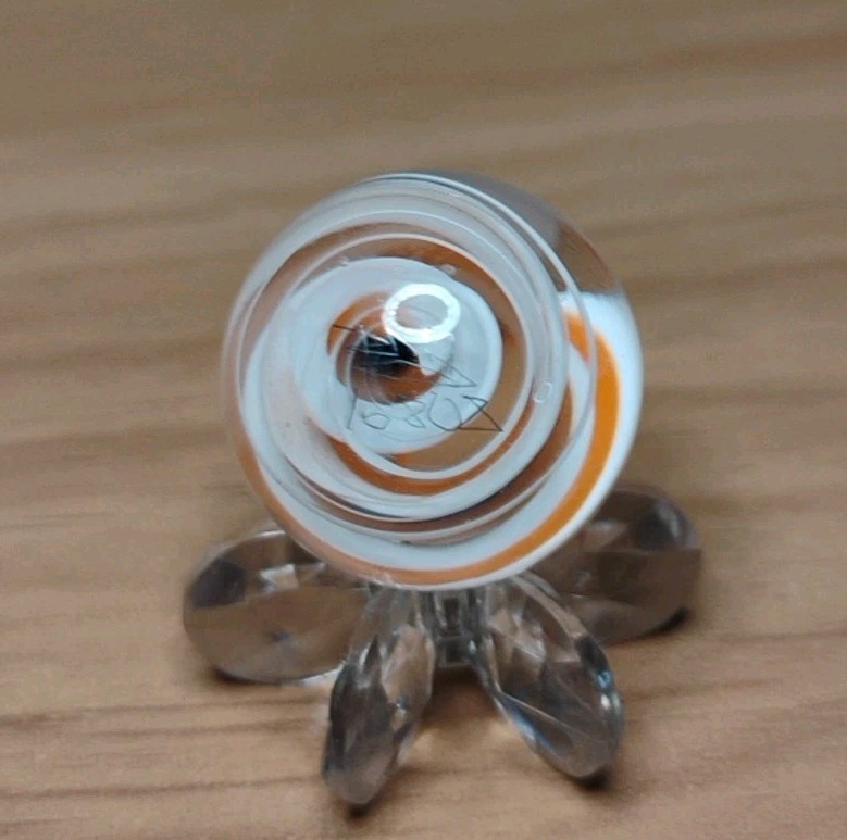 .74″ CONTEMPORARY MARBLES – “ORANGE CREAM” SPIRAL (SIGNED) MINT