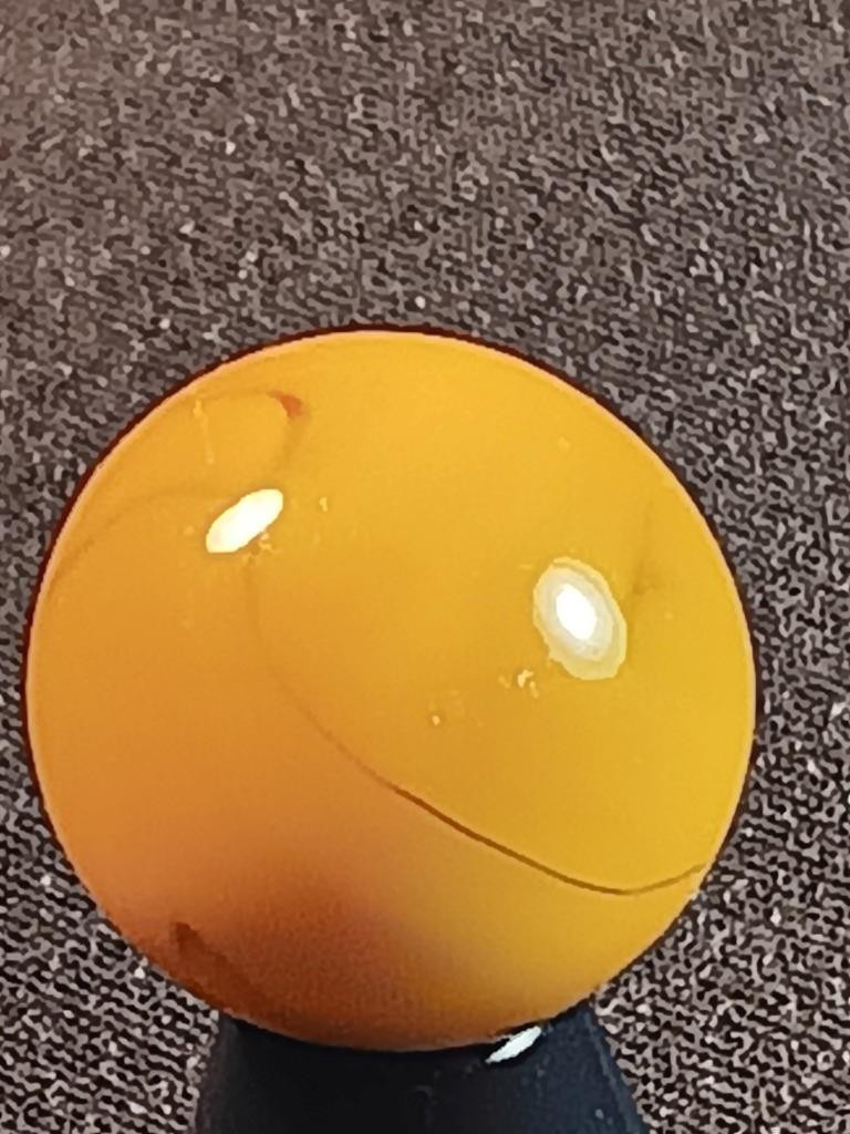 9/16″ Akro Agate CAC Harvest Gold Swirl Clear Base Near Mint Serious Marble A725