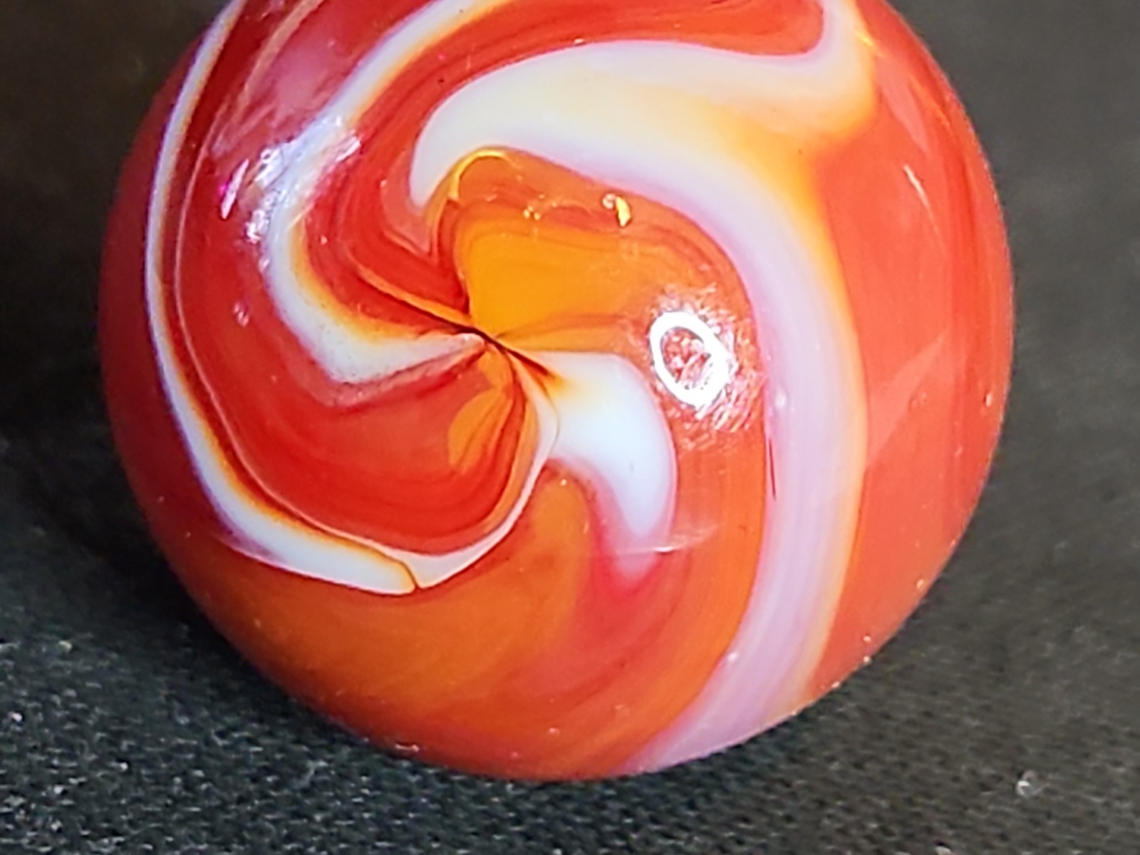 Rare 7/8″ Christensen Agate Co. (CAC) Flame Swirl Shooter Marble – Mint,…