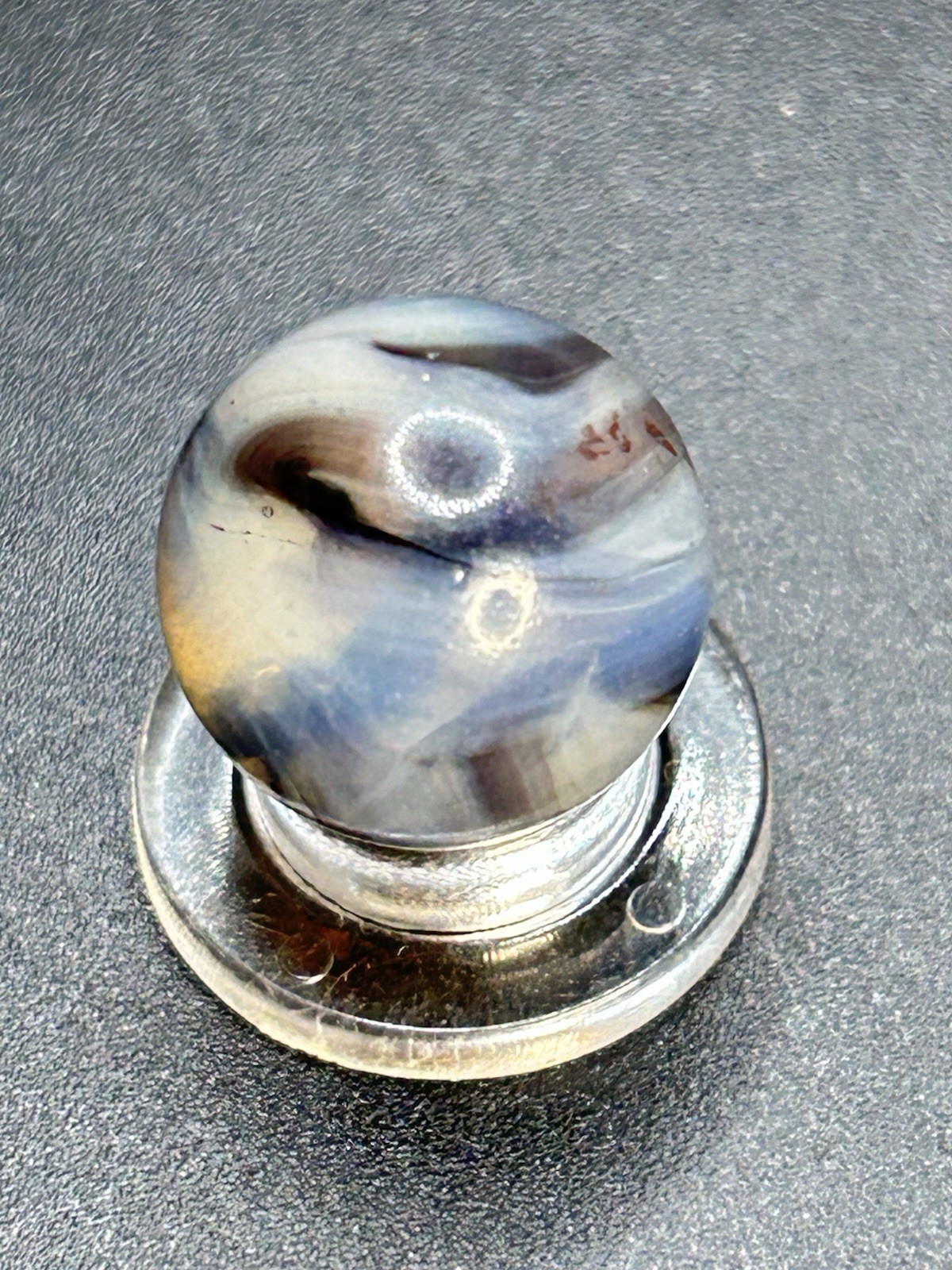 Vintage Alley Agate Transparent Swirl Marble W/ Tips 0.591”