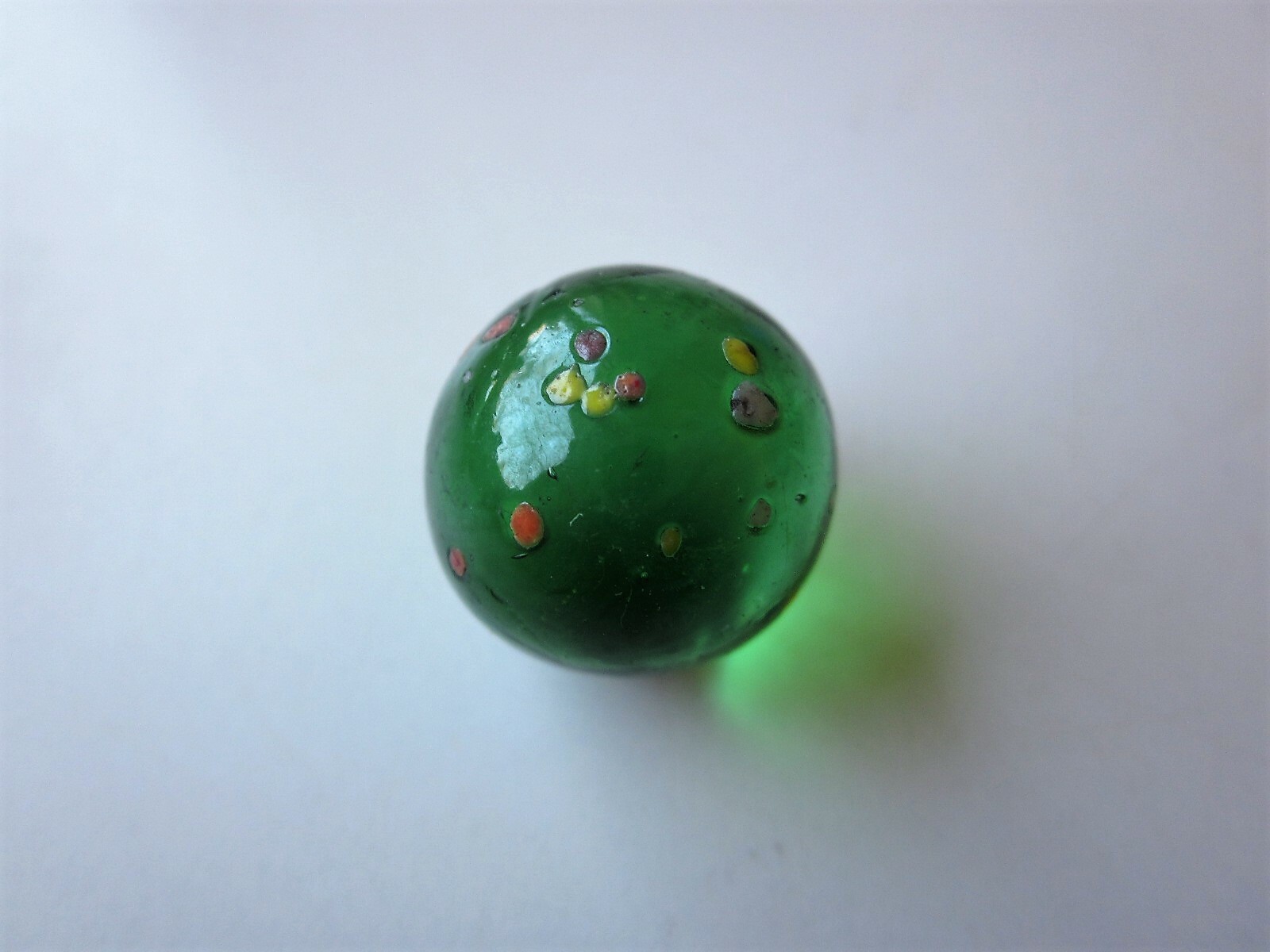 beautiful transparent green with color mosaic SHOOTER Swirl Vintage Marble 18 mm