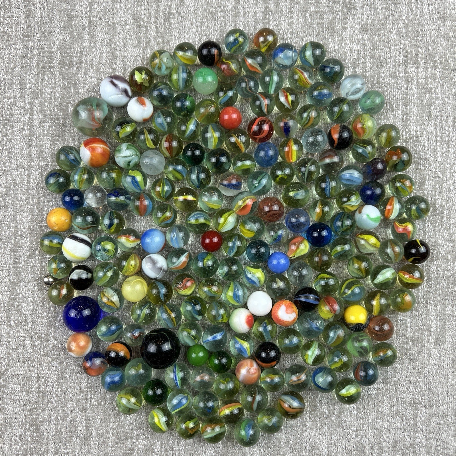 Mixed Lot of Marbles Mostly Vintage Lot of 195 Cadmium Agate Swirl Glass Clay