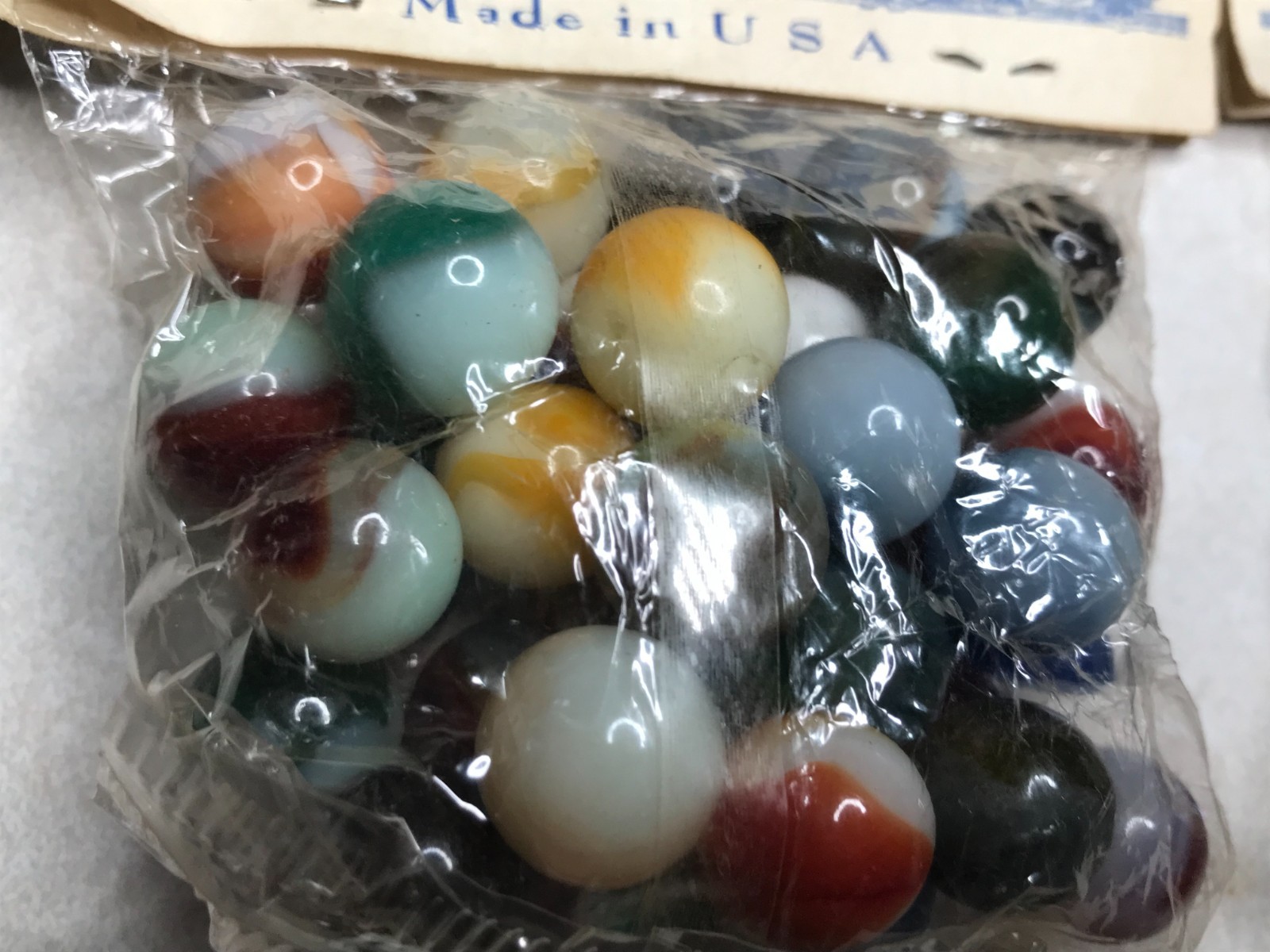 2 Ives Mainline Marbles NOS Bag Toy Glass Lot Original Wrap ZA13 Reactive Glow