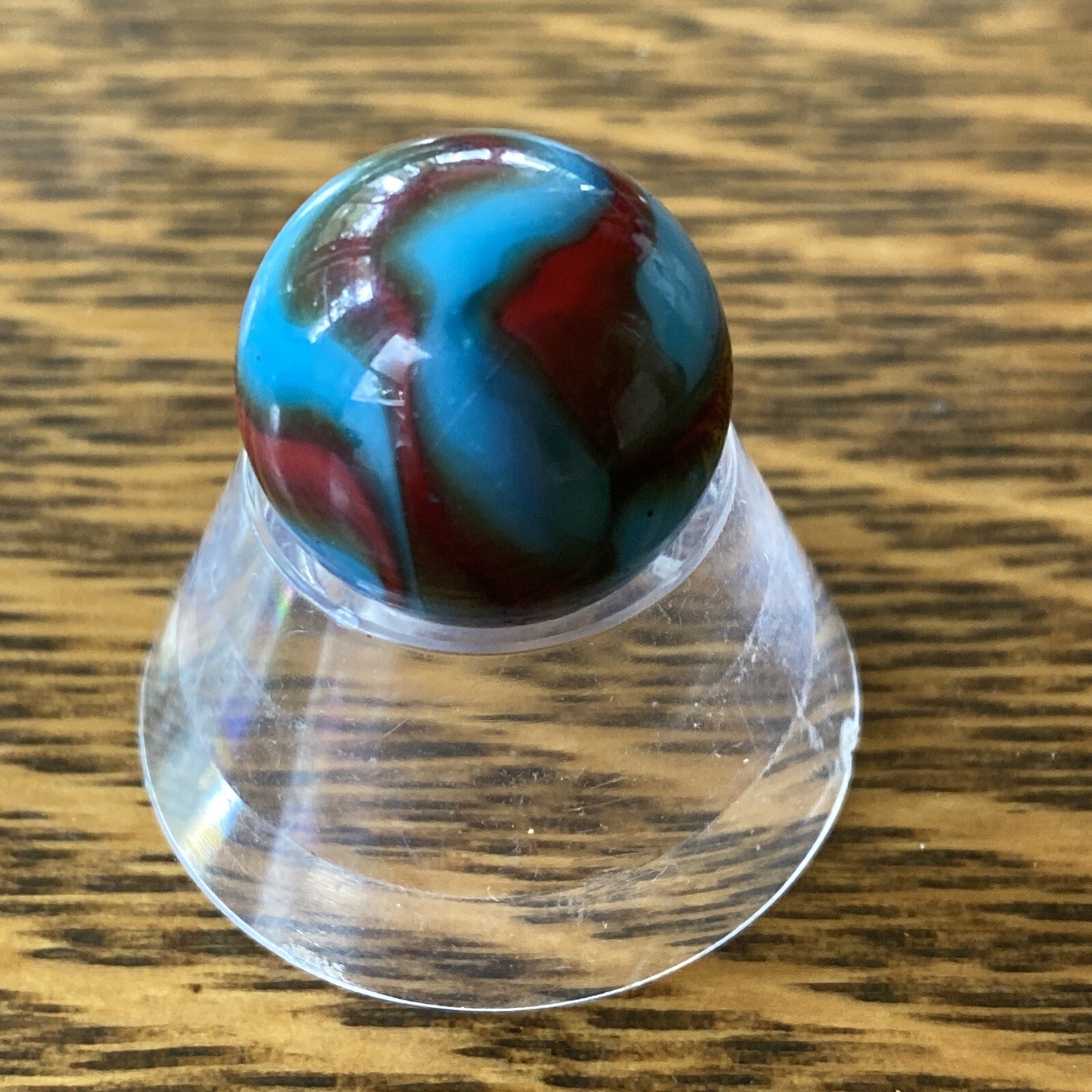 VTG Antique Marble Spiderman 3/4” Royal Blue Swirl