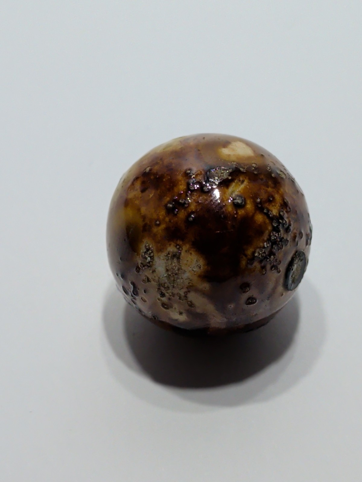 ✨ANTIQUE✨ German Bennington Hard Clay Marble Shooter Size 1″ Brown Primitive
