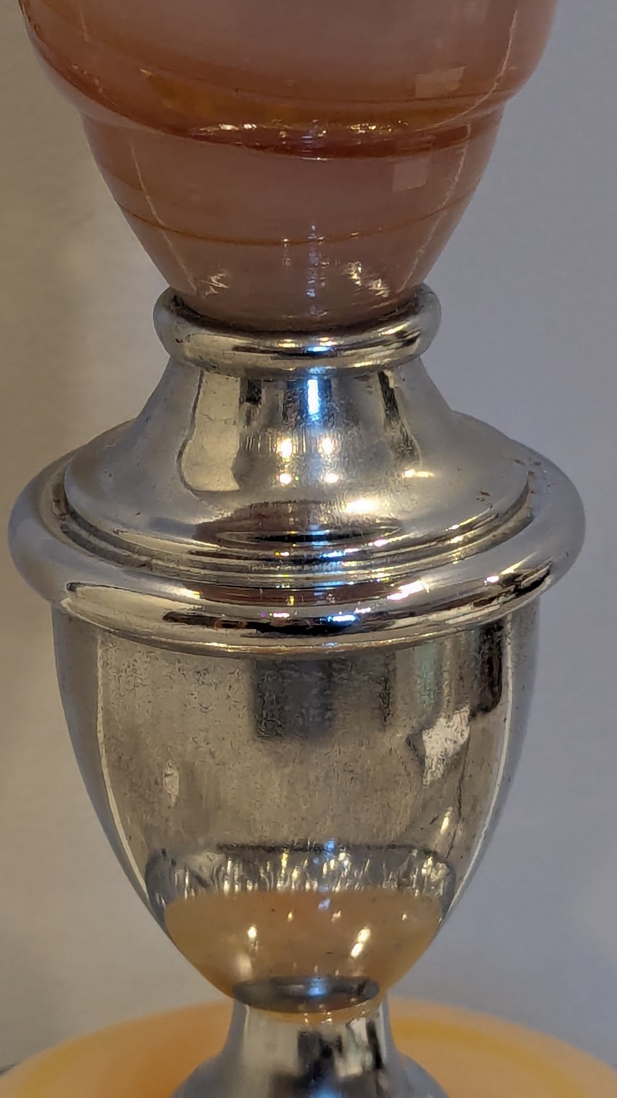Ever Brite Akro Agate Chrome Lighted Cigarette Smoking Stand Cadmium Swirl READ