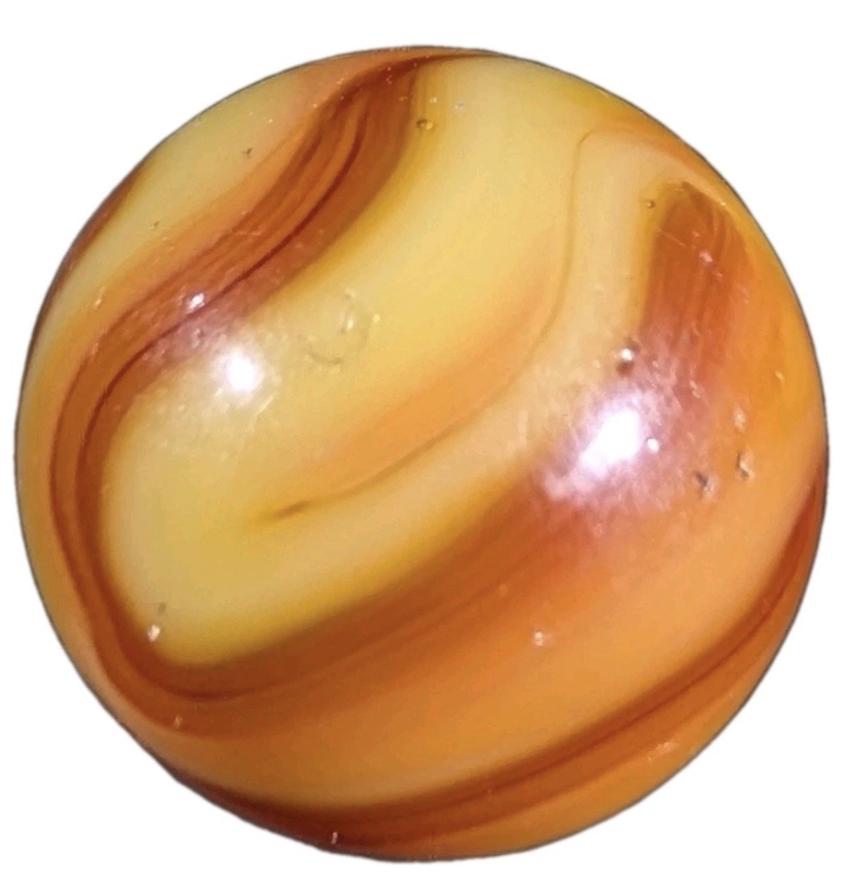 Alley Agate Co Swirl Flame WV Swirl Vintage Marble 21/32”