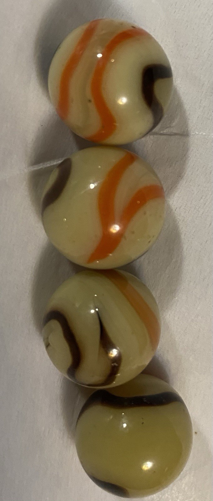 Lot Of 4 Valor Giraffe Marbles Tan Brown Orange