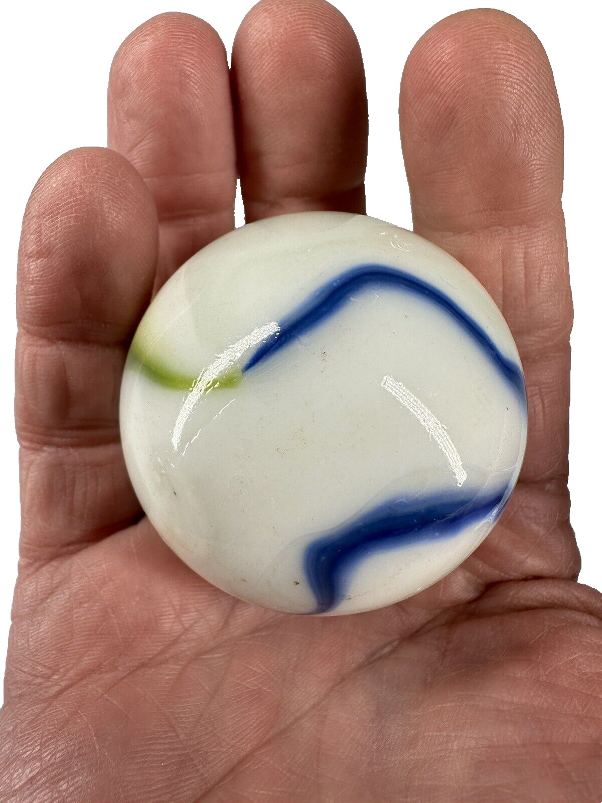 Toe Breaker 50mm (2″) GLORY Green/Blue/Red Swirl Marbles glass Toebreaker HUGE