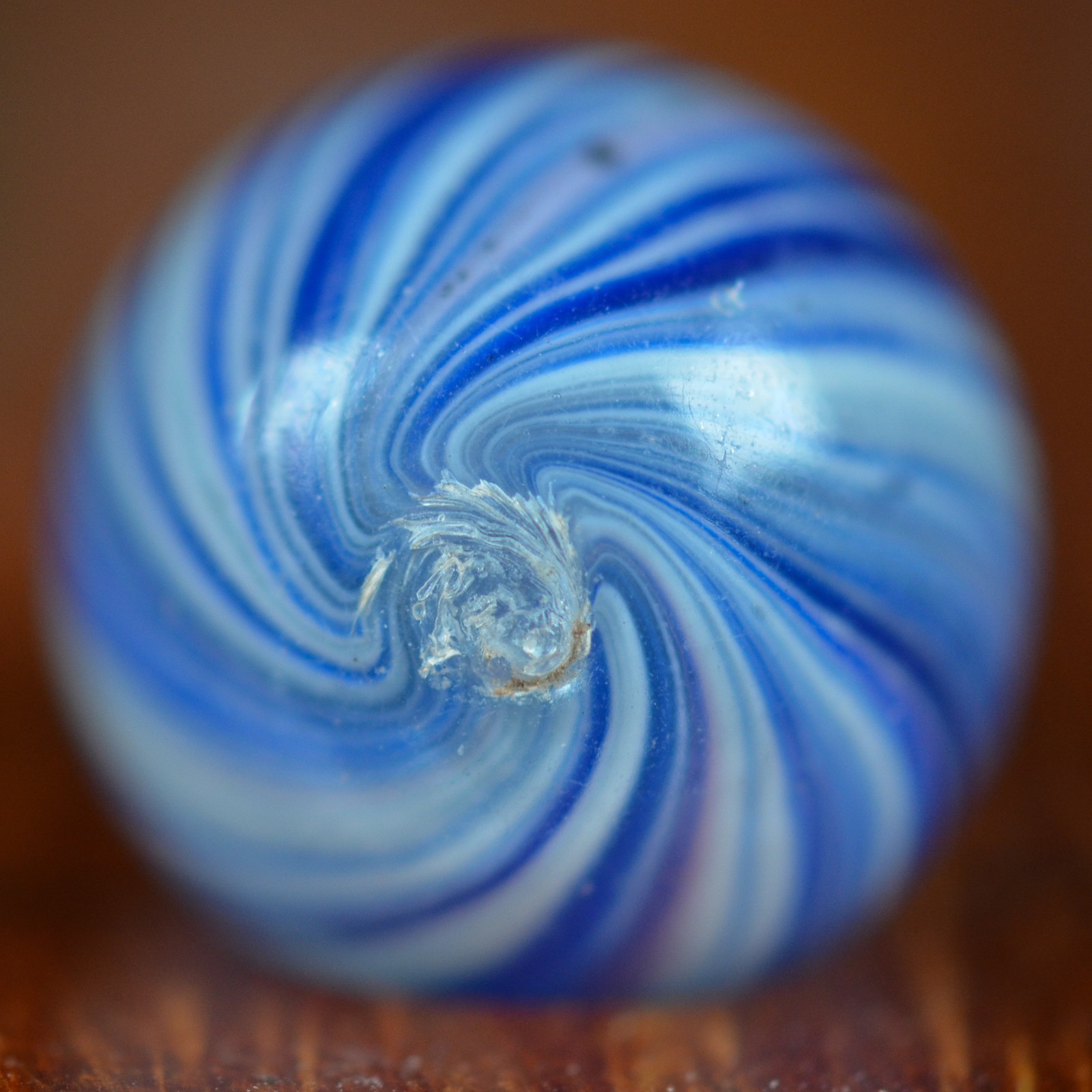 Handmade Blue Onionskin Marble, 0.55 inch, Mint, Germany, 1860-1920, S1588
