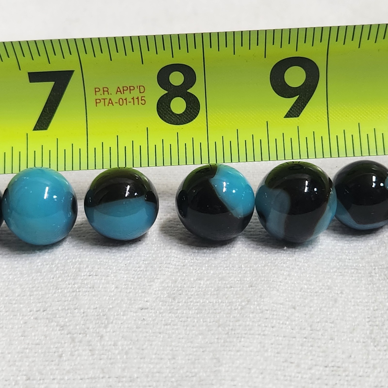 Vintage Dark Brown And Blue Swirl Marbles Lot Of 19
