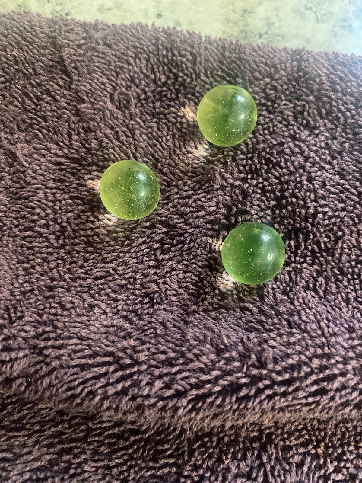 Uranium Glass Set Of 3 Marbles/vaseline Glass/vintage Uranium Marbles￼