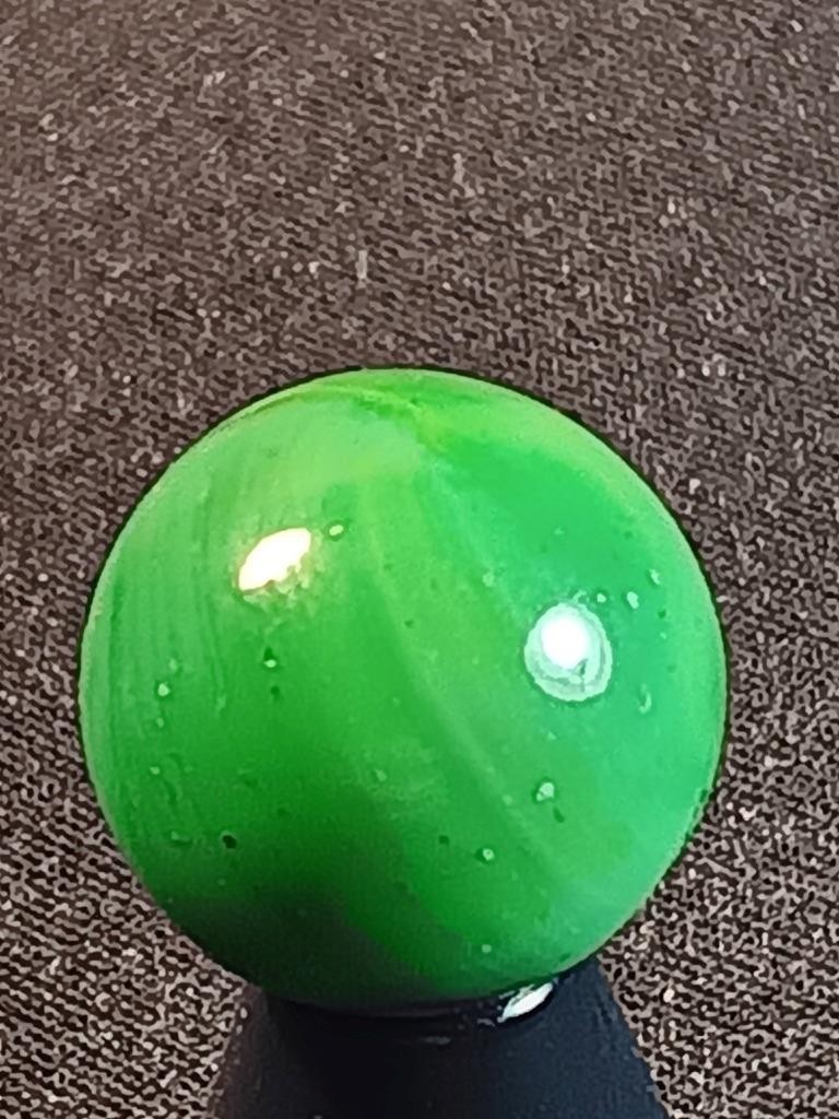 17/32″ Akro Agate CAC Emerald Green Swirl Near Peewee NM Serious Marble A706