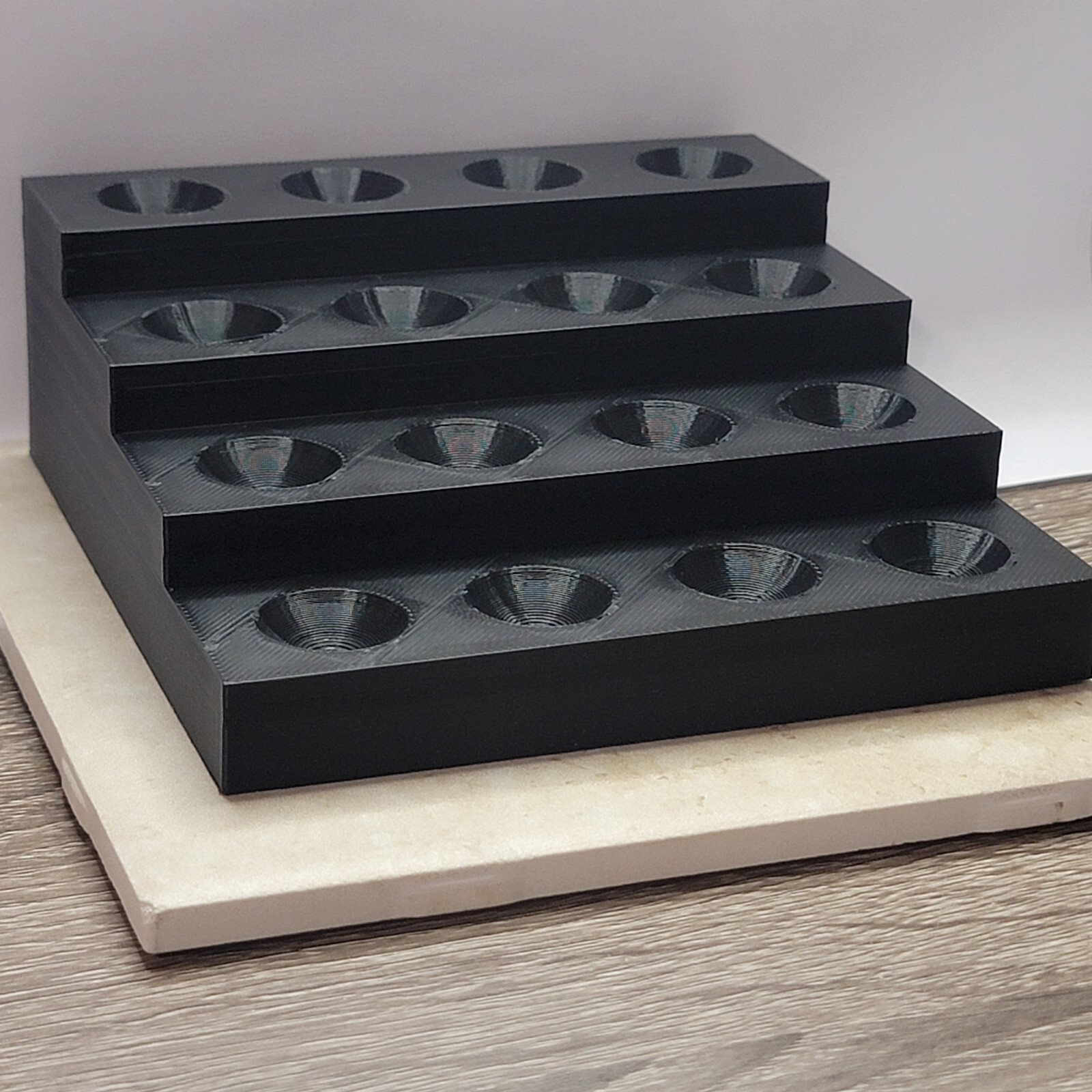 Black Multi Tier Display for Marbles Up To 1″