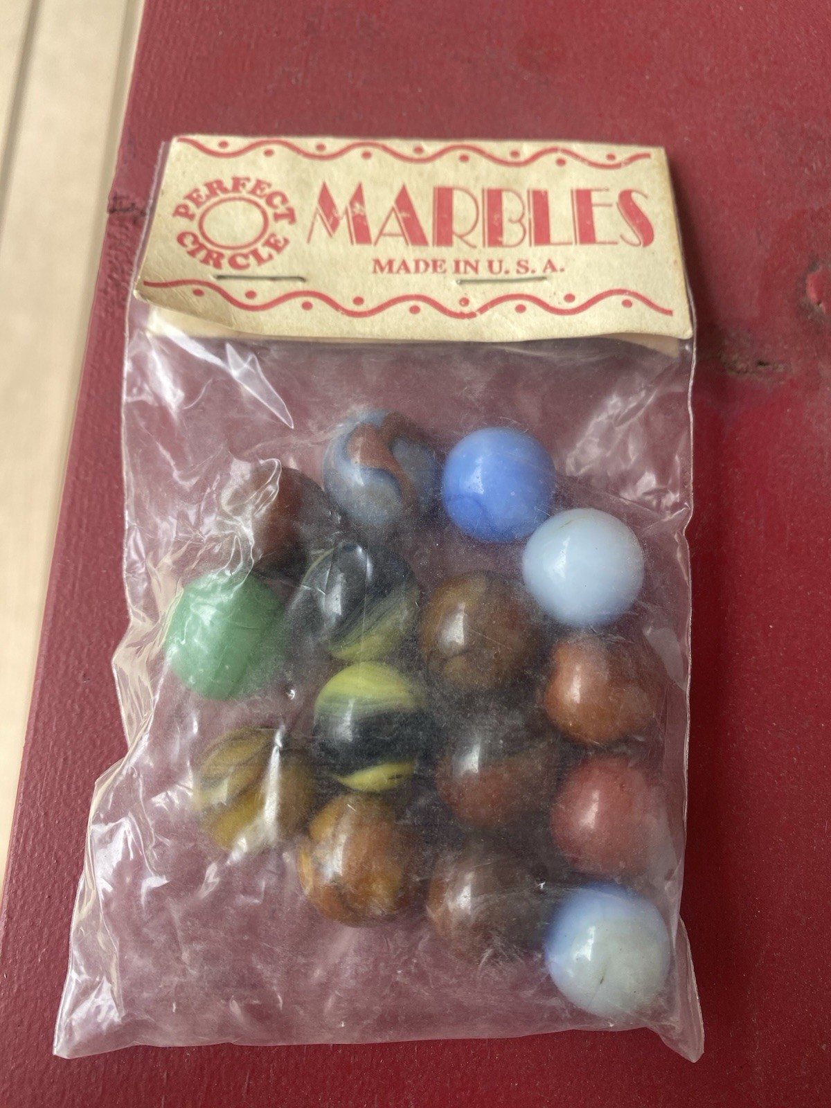 PERFECT CIRCLE Marbles ORIGINAL BAG 15 Marbles VINTAGE MARBLES American Made