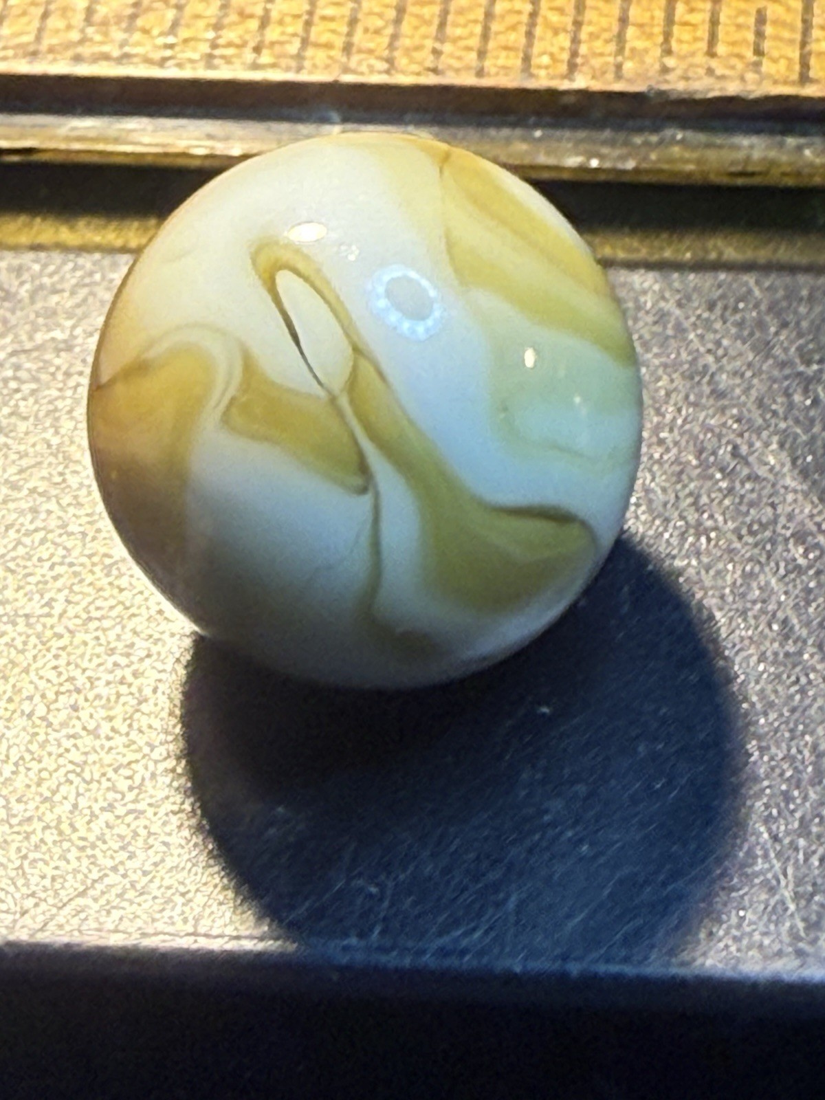 Ravenswood Butterscotch Swirl Old Vintage Marble White Tan Colors
