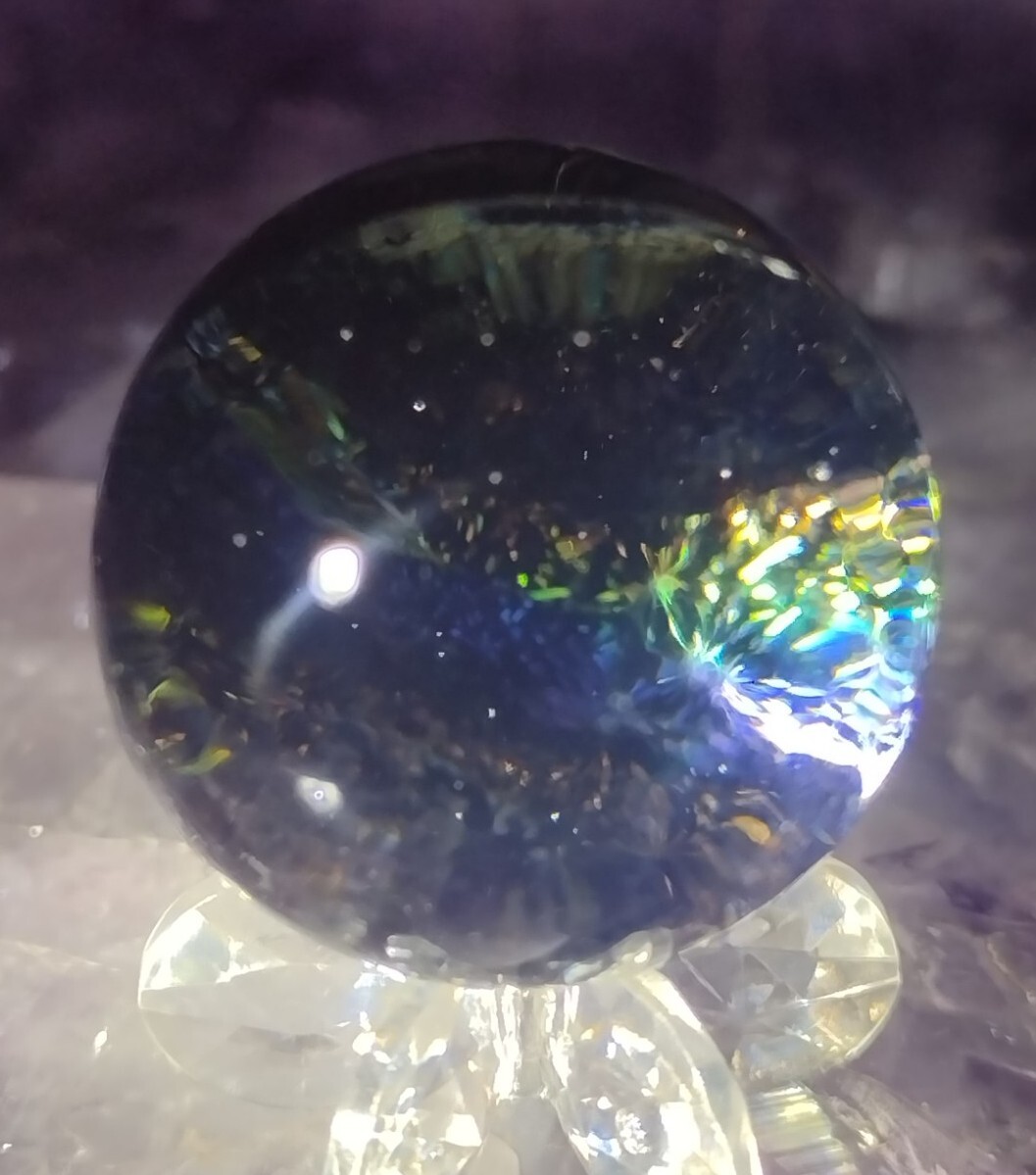 1″ STUNNING CONTEMPORARY ART MARBLES – GLITTER RAINBOW GALAXY -BEAUTY NM LOOK