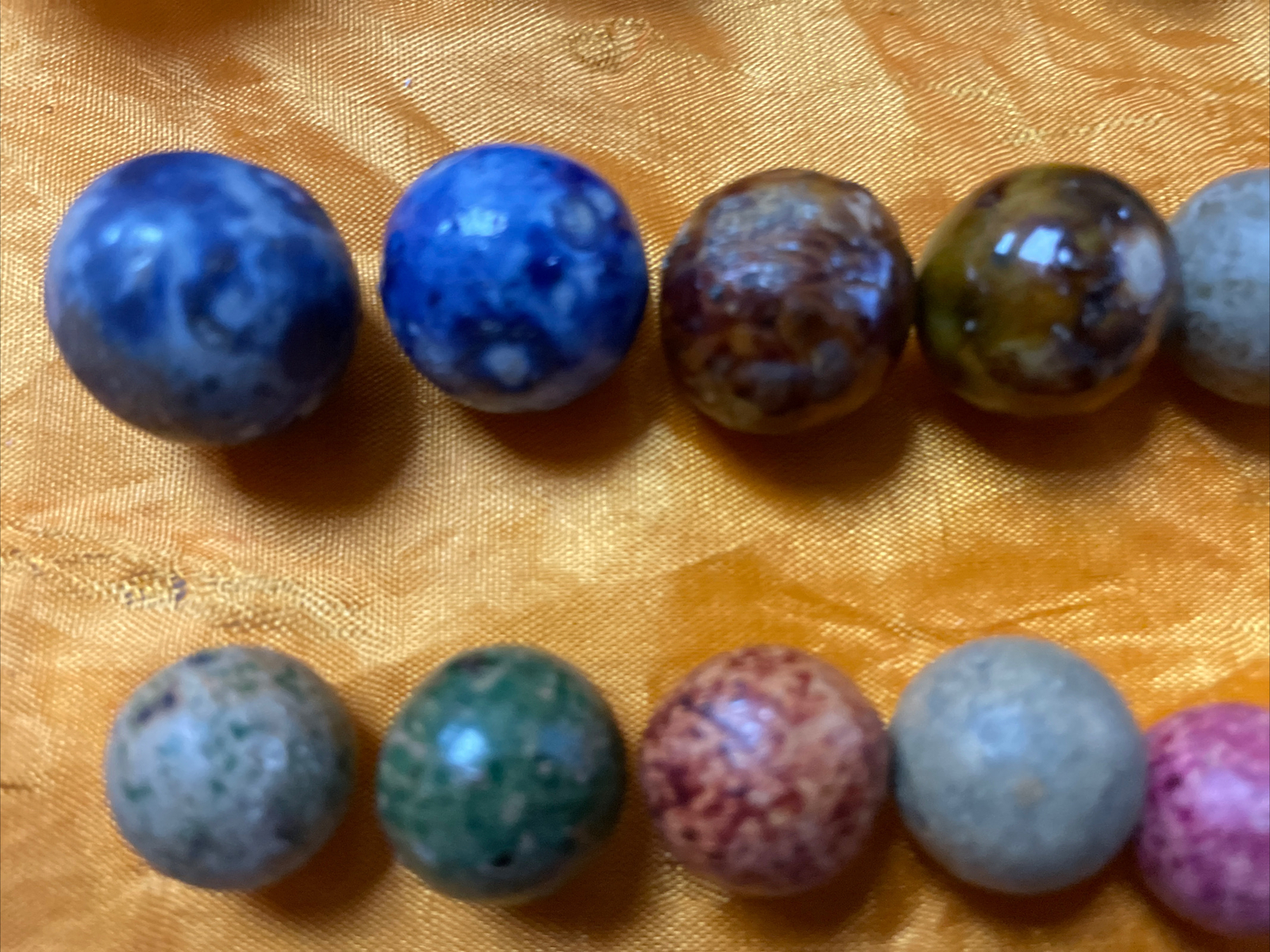 35 Vintage Random Clay Marbles Pre-1900s Civil War (B6)