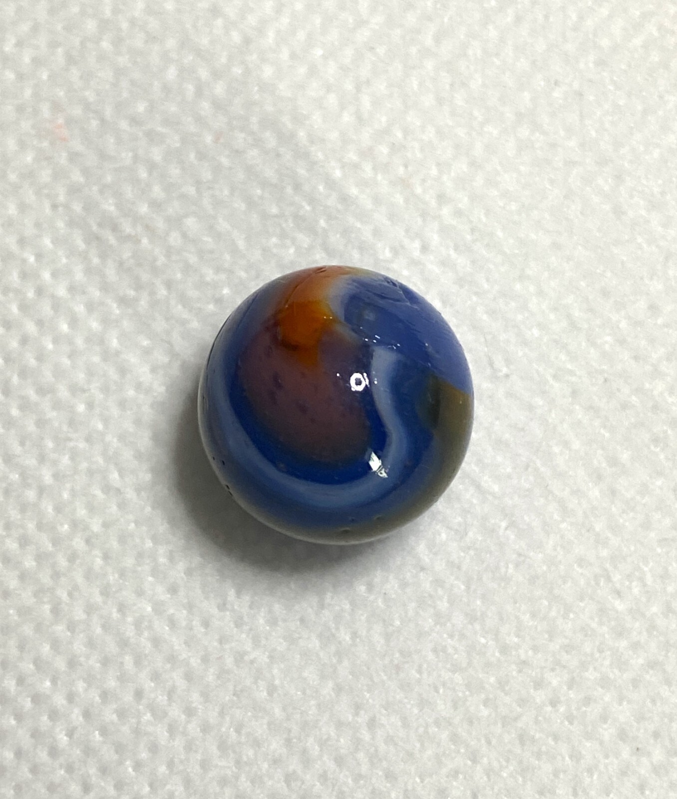 #5 PELTIER MARBLE HYBRID RAINBO BLENDED SPIDERMAN BURNT COLORS .64″ NM+/- MX124