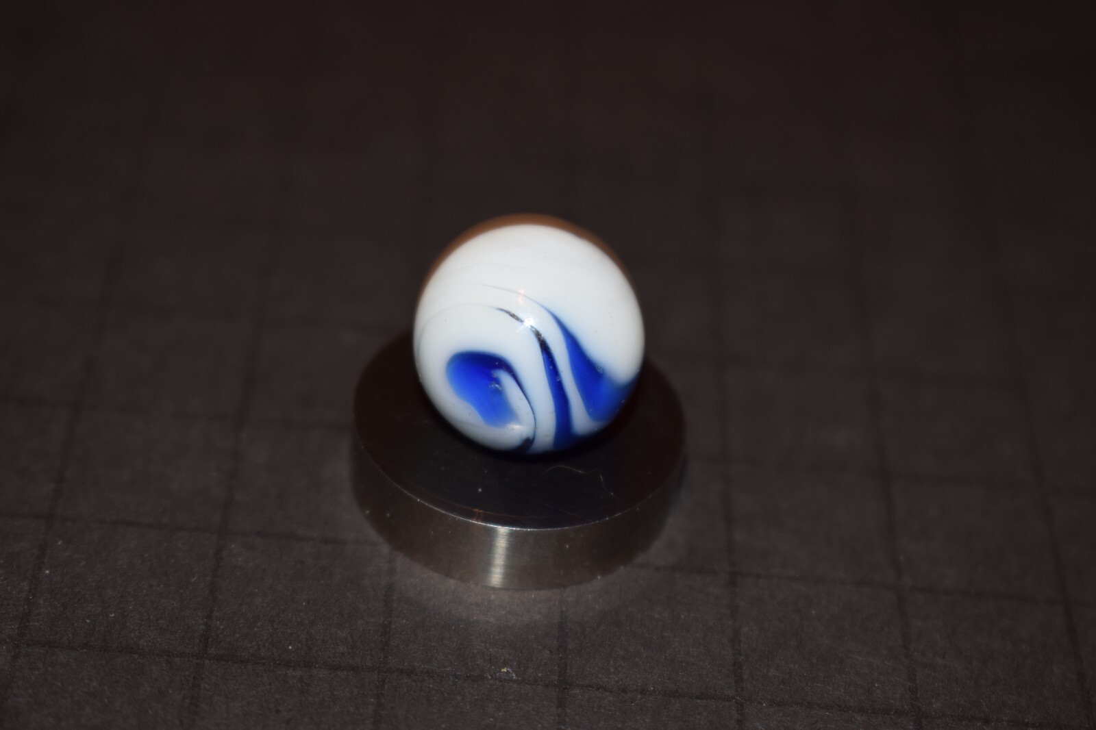 Vintage Ravenwood Blue Flame Toy Marble Size .671″=43/64″=16.5mm MINT!