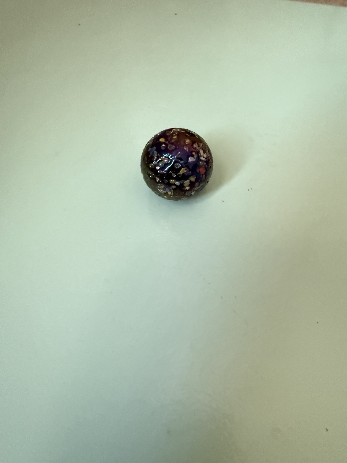 Glitterbomb Glass Marble blue and yellow specks 1 inch round