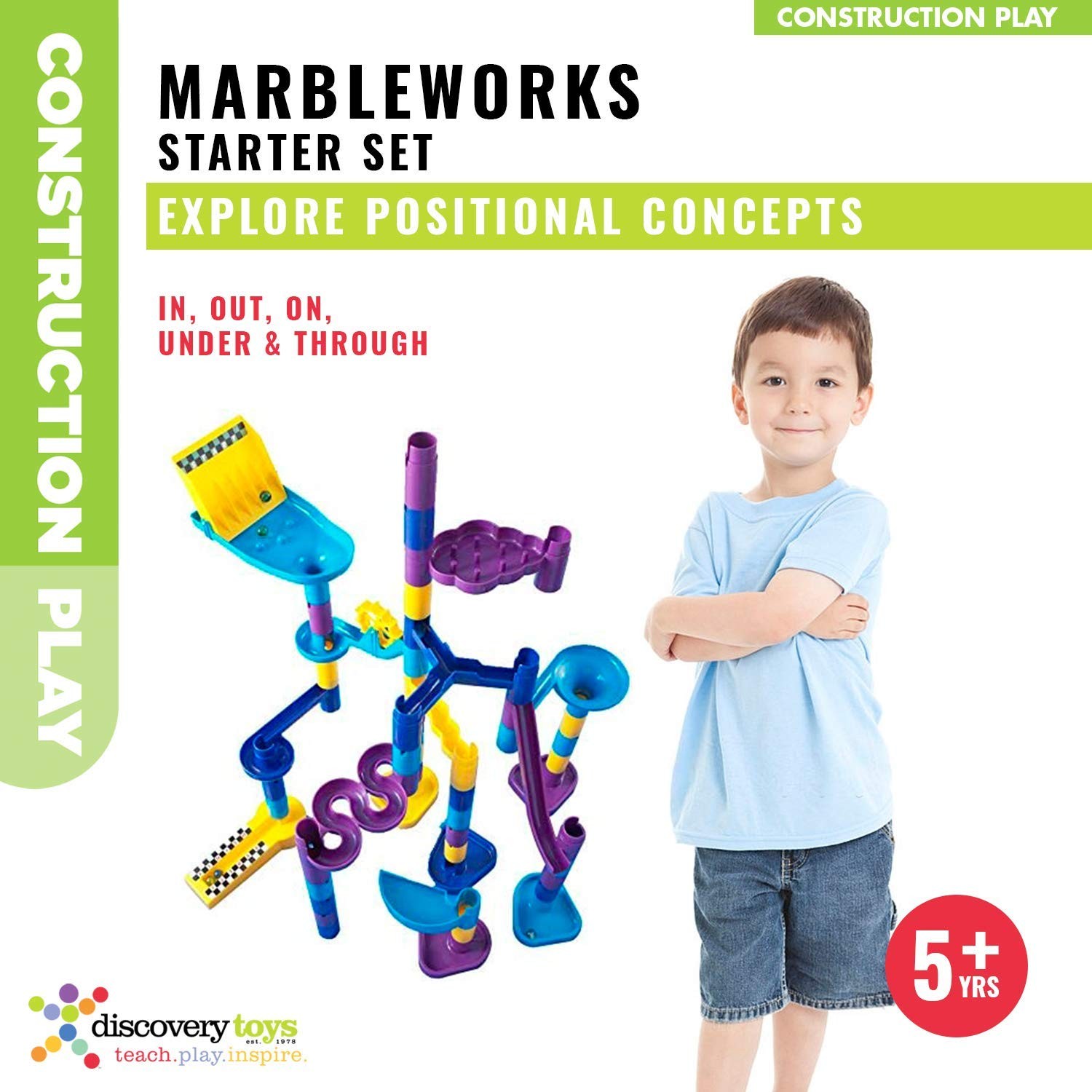 Discovery Toys MARBLEWORKS Marble Run Starter | Kid-Powered Learning | Small