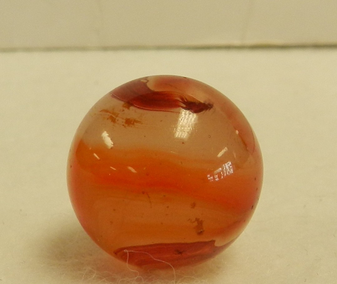 20652m Large .75 Vintage Akro Agate Carnelian Oxblood Corkscrew Shooter Marble