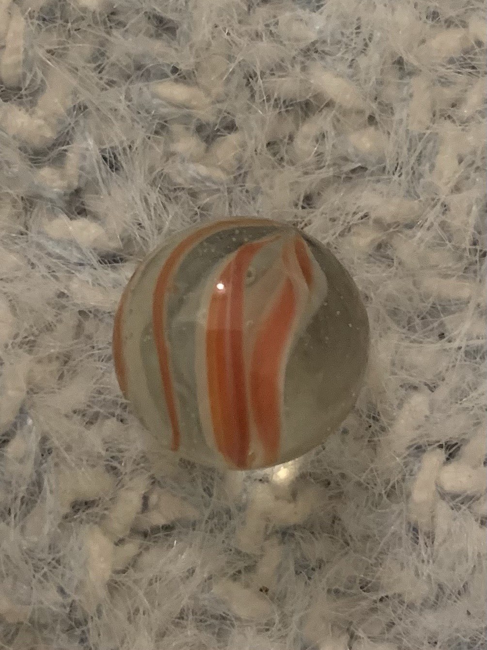 Vitro Hybrid Orange White Six Vane Cat’s Eye Marble