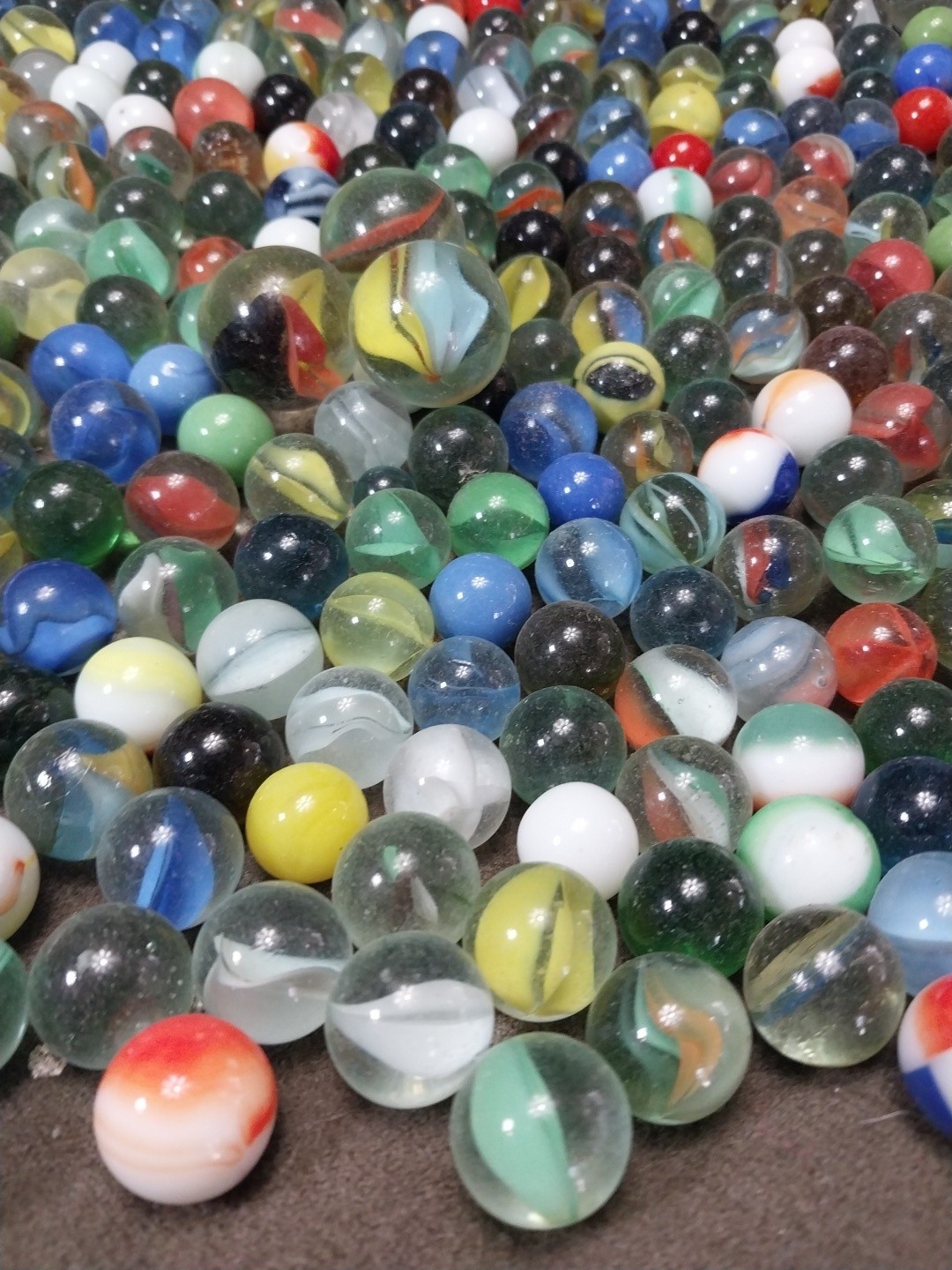 Vintage Glass Marbles Bulk Wholesale Lot Close To 5 Lbs. 3 Large ! LOOK- WOW