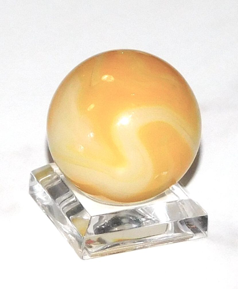 Vintage Marble Large Shooter Cream Light Yellow Swirl Opaque NM 0.98″ #0-139