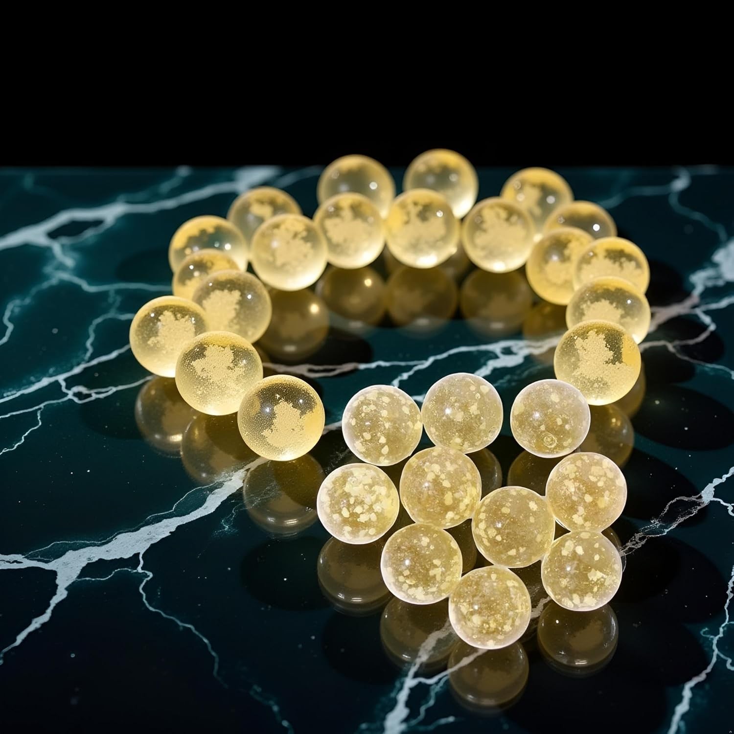 10PCS Gold Glow In The Dark Marbles Luminous Glass Balls Shining Dark Spheres