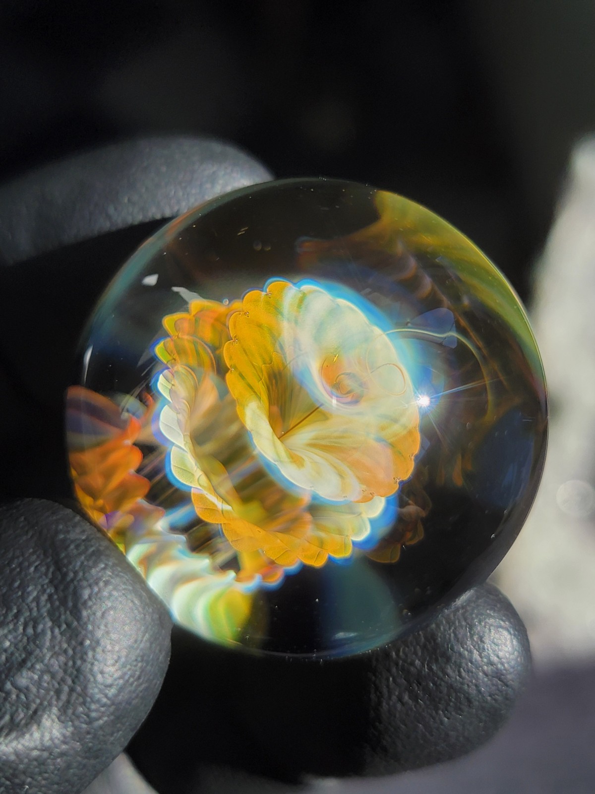 1.37″ Handmade Marble by ~Ethan lesch~ Borosilicate, boro, artglass, art, glass