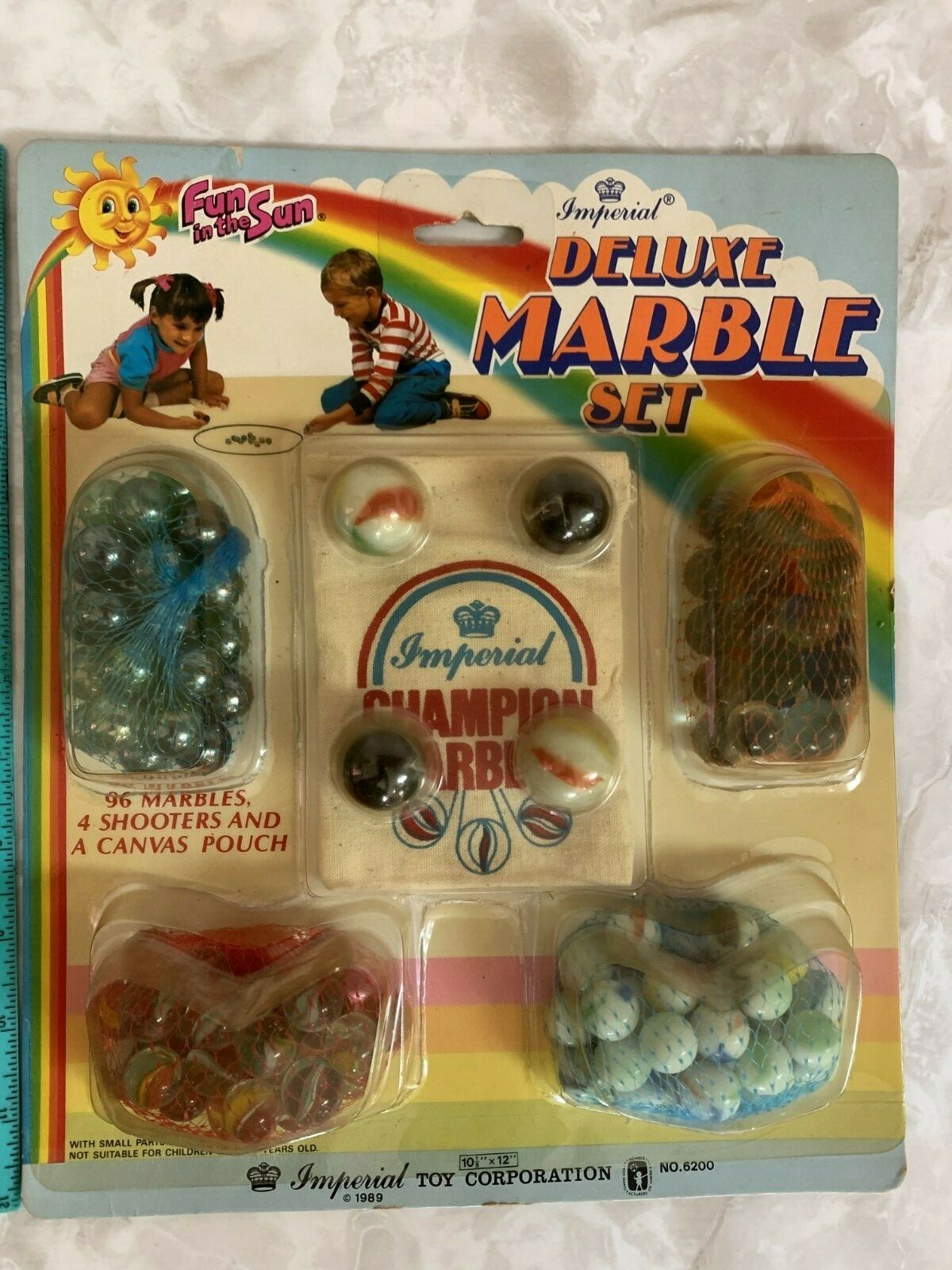 Vintage 1989 Imperial Fun In The Sun Deluxe Marble Set #6200 NOS MIP