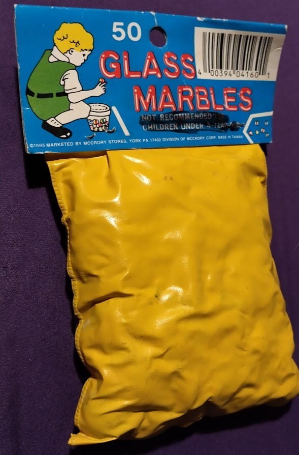 Glass Marbles 1995 Bag Vtg Old Stock of YDC YorkPA Cat’s Eye UNOPENED NOS 50