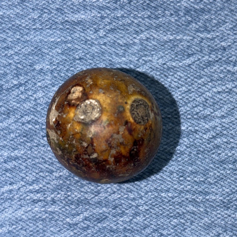 German Bennington Hard Clay Marble Large 1.25” Brown