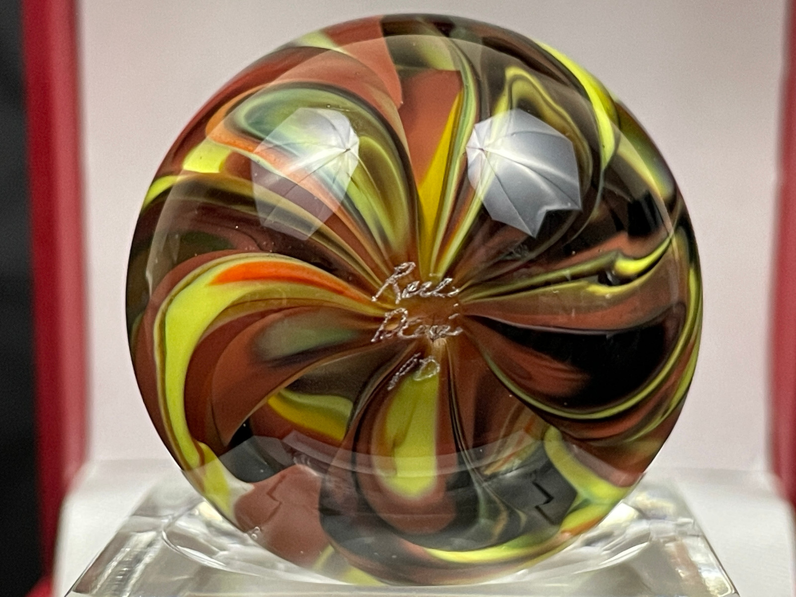 Rick Davis Glass Art Marble 1.48″ Signed #31