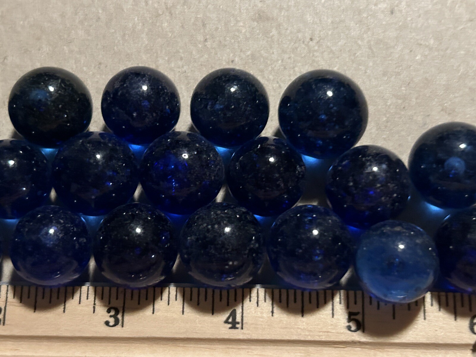 Vintage Marbles Lot Of 25 Dark Blue Glass Lot 333